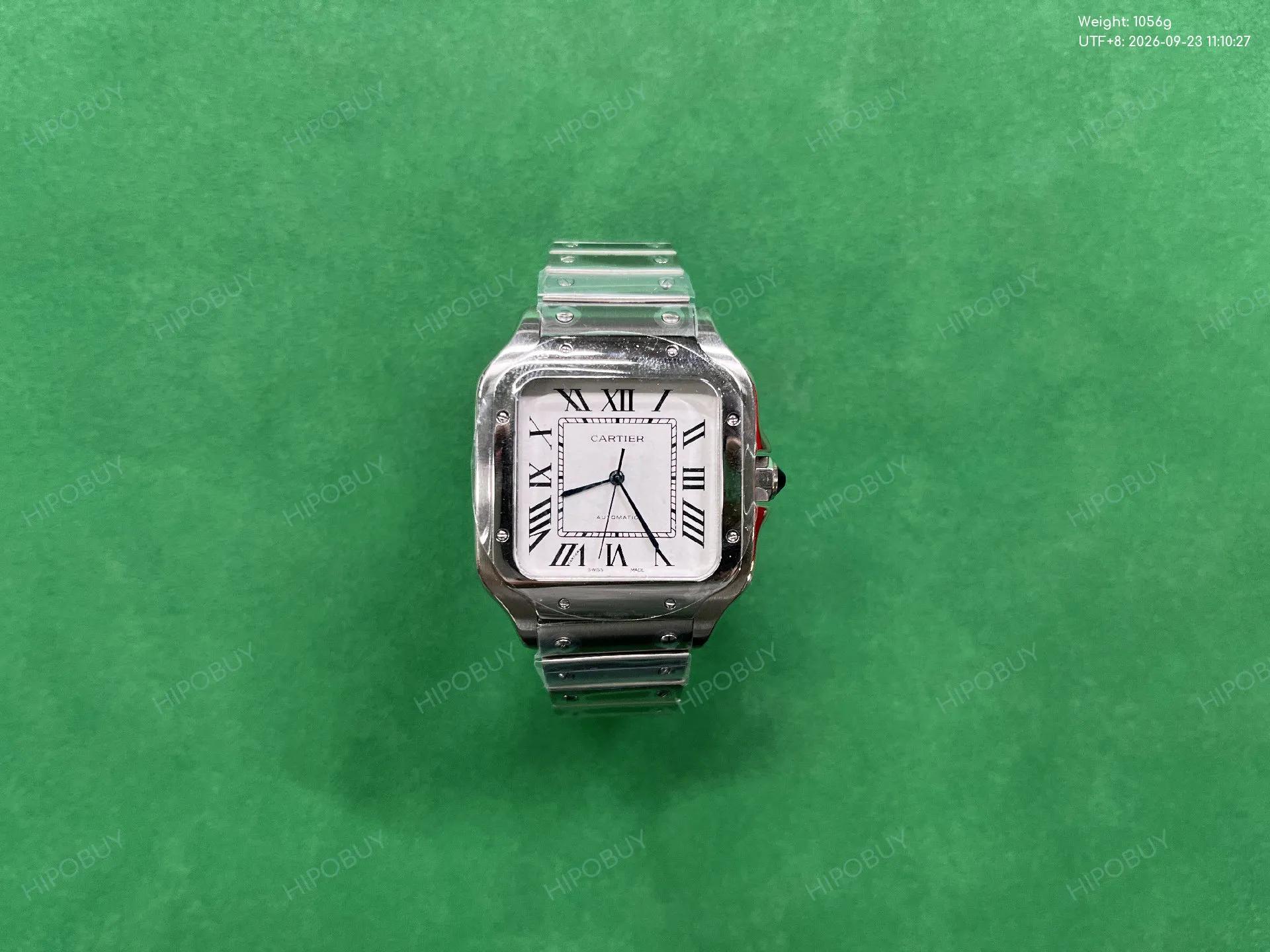 Foto QC 7 de Cartier Santos de Cartier Iced Out Blue Dial WSSA0030