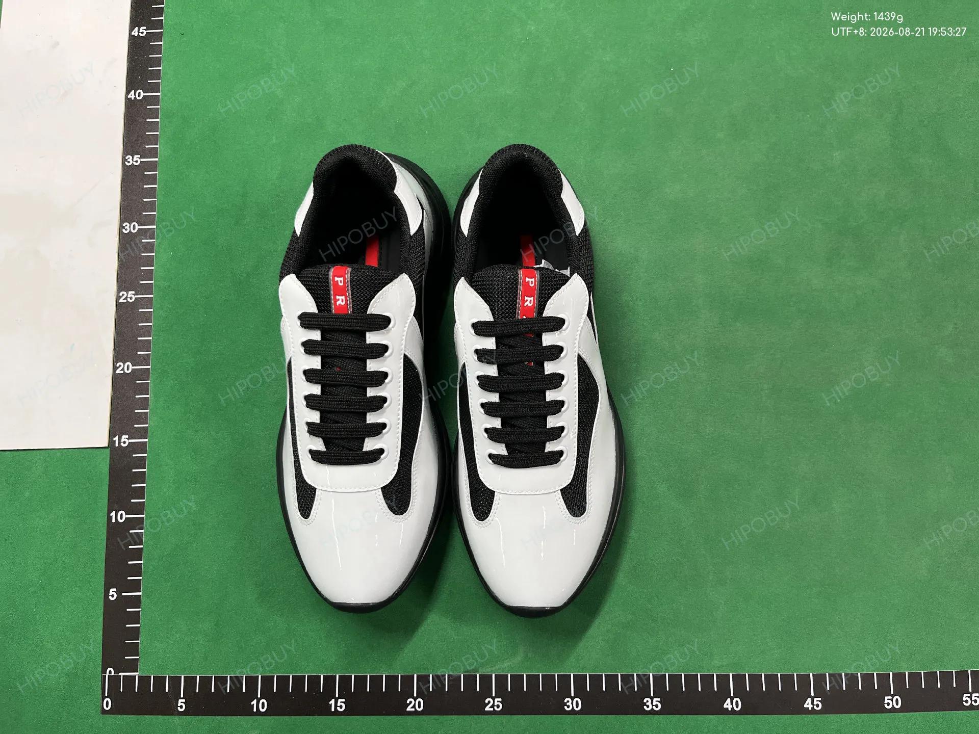 Foto QC 6 de Prada America's Cup Low Patent Leather and Mesh White Black