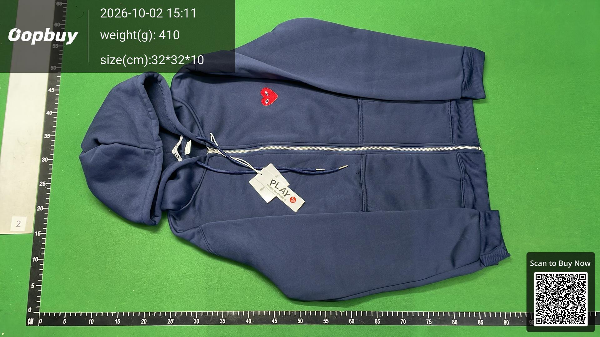 Foto QC 6 de Comme des Garçons Play Zip Sweater Red Heart Pink