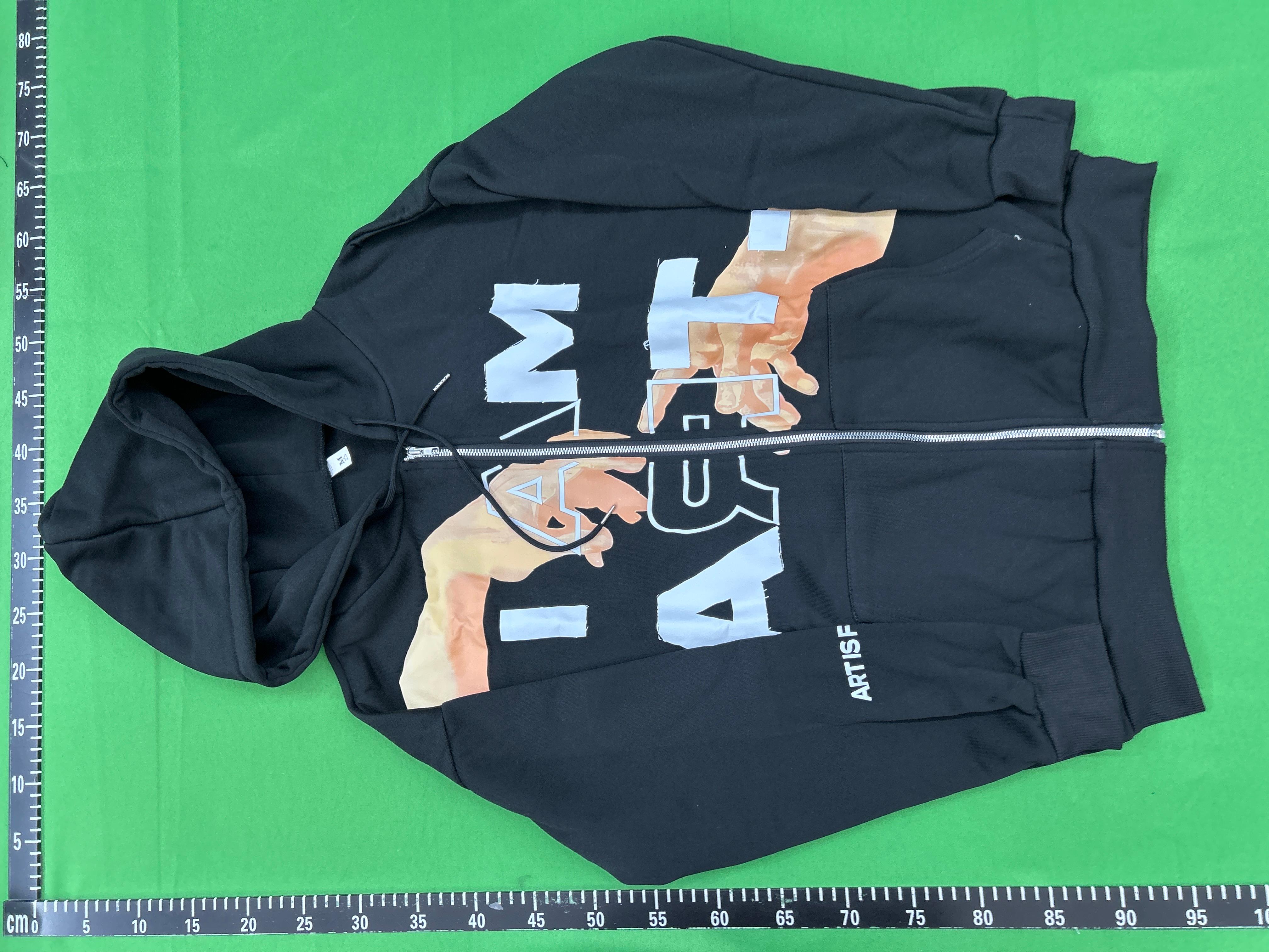 Foto QC 6 de Eternal Streetwear Y2K Zip Sweater Hand Letter Print Black