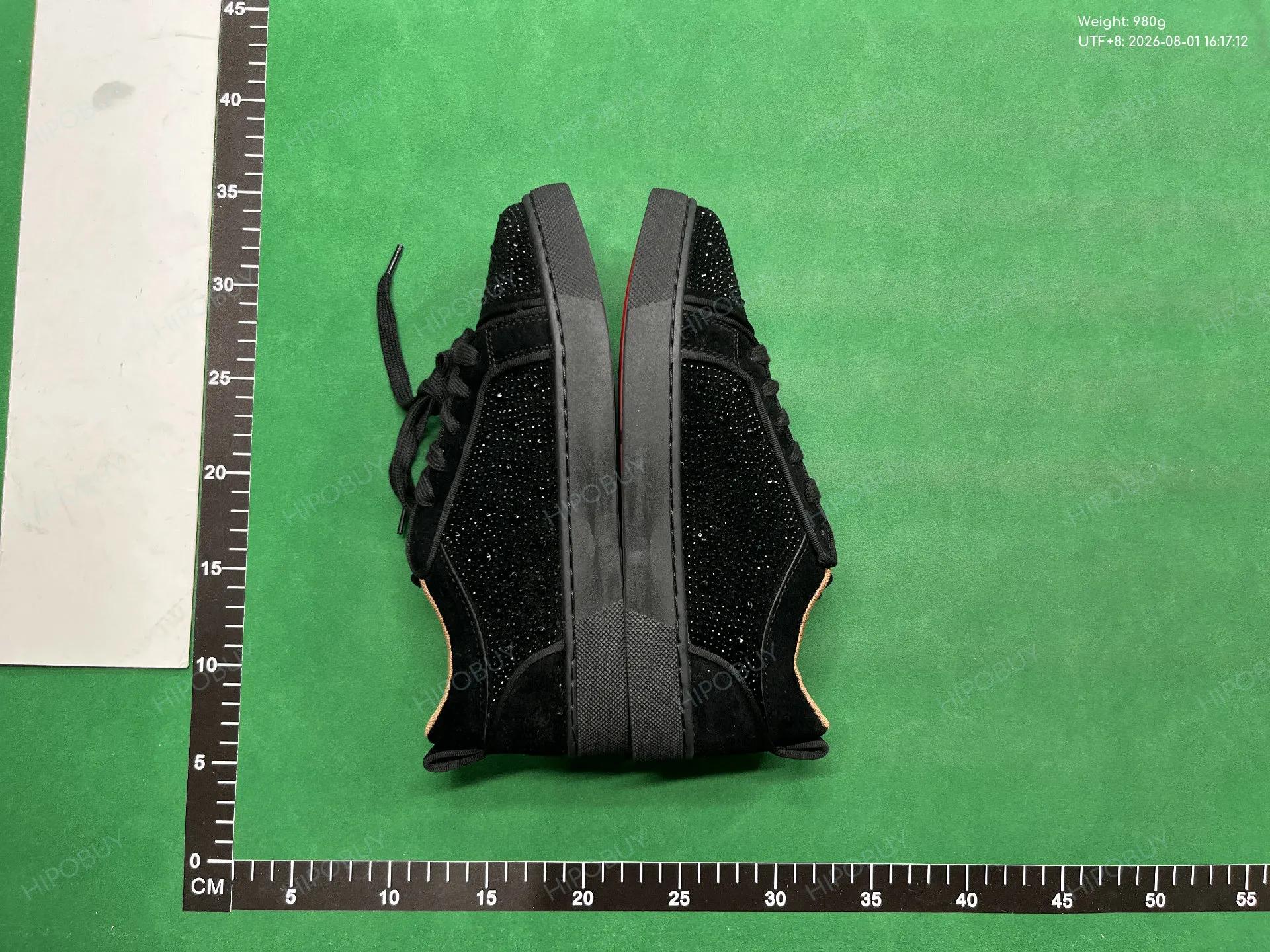 Foto QC 5 de Christian Louboutin Louis Junior Suede Low Sneakers Black Strass