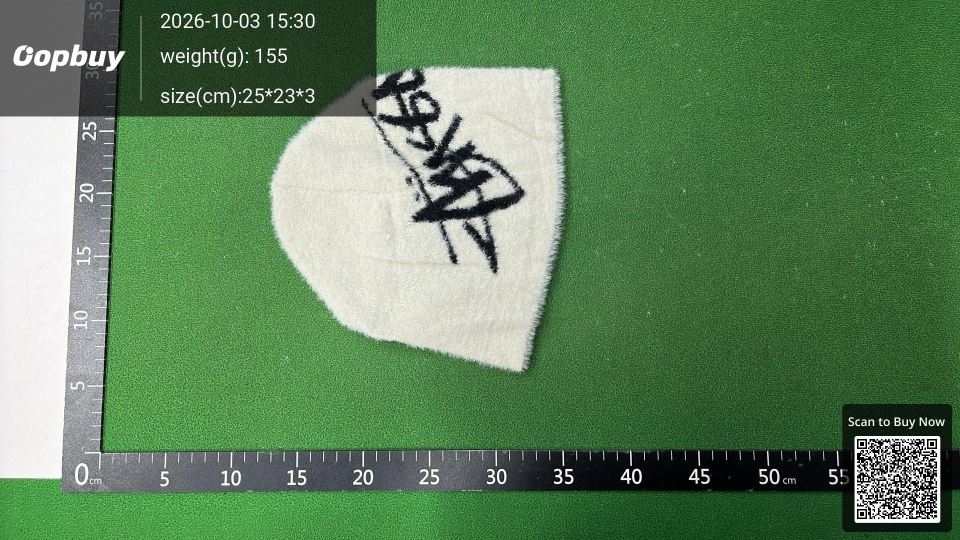 Foto QC 3 de Stussy Hand Drawn Logo Fuzzy Beanie Blue