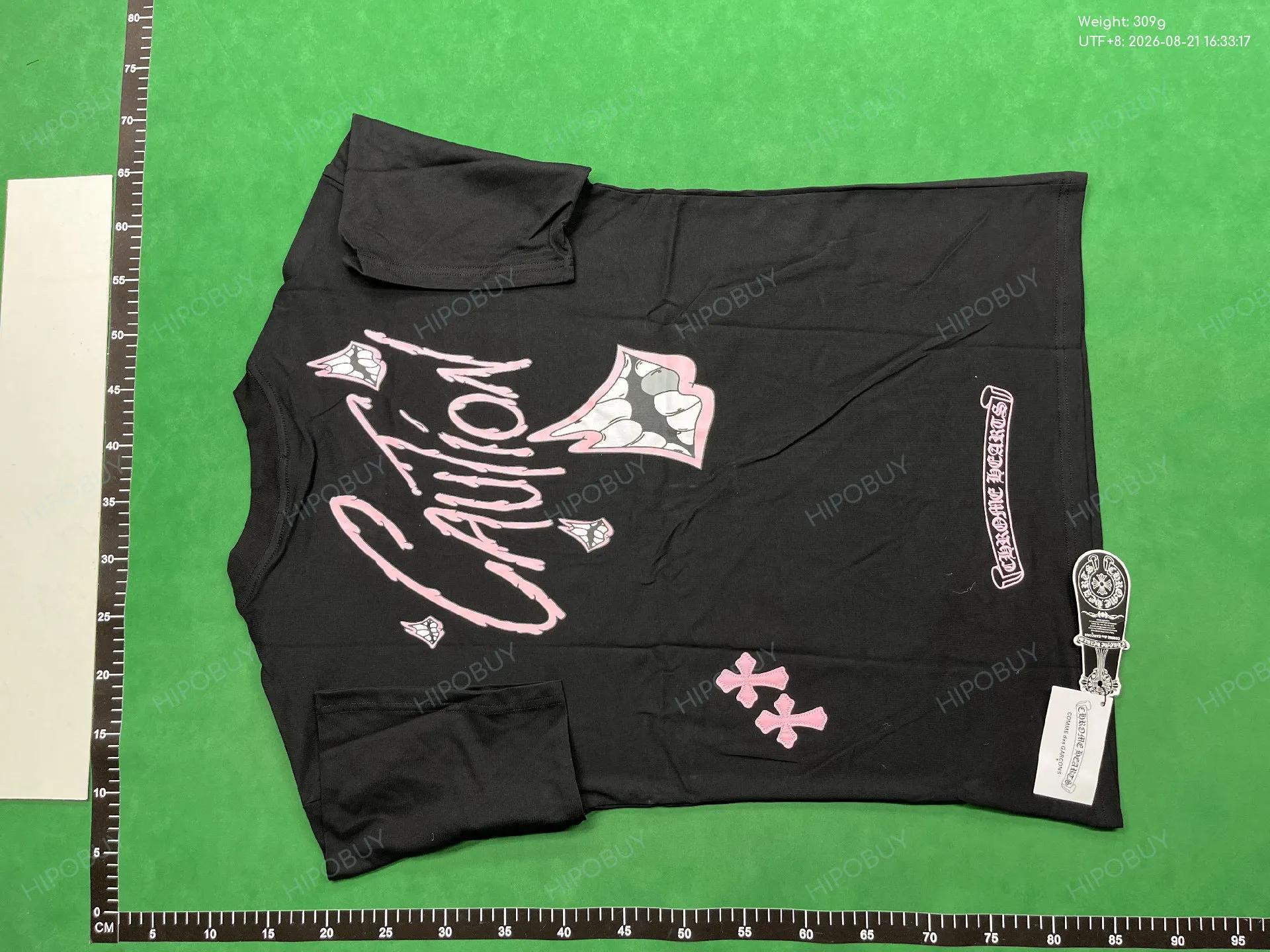 Foto QC 7 de Chrome Hearts Matty Boy T-shirt Caution Lips Black