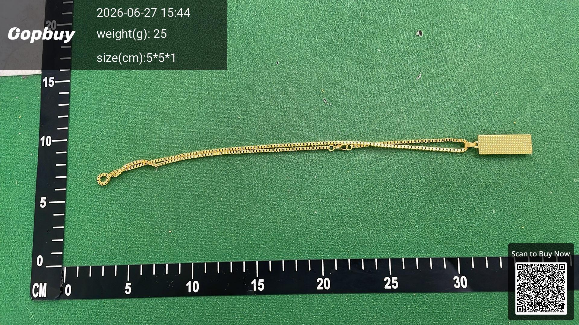 Foto QC 1 de Supreme Gold Bar Necklace Metal Gold