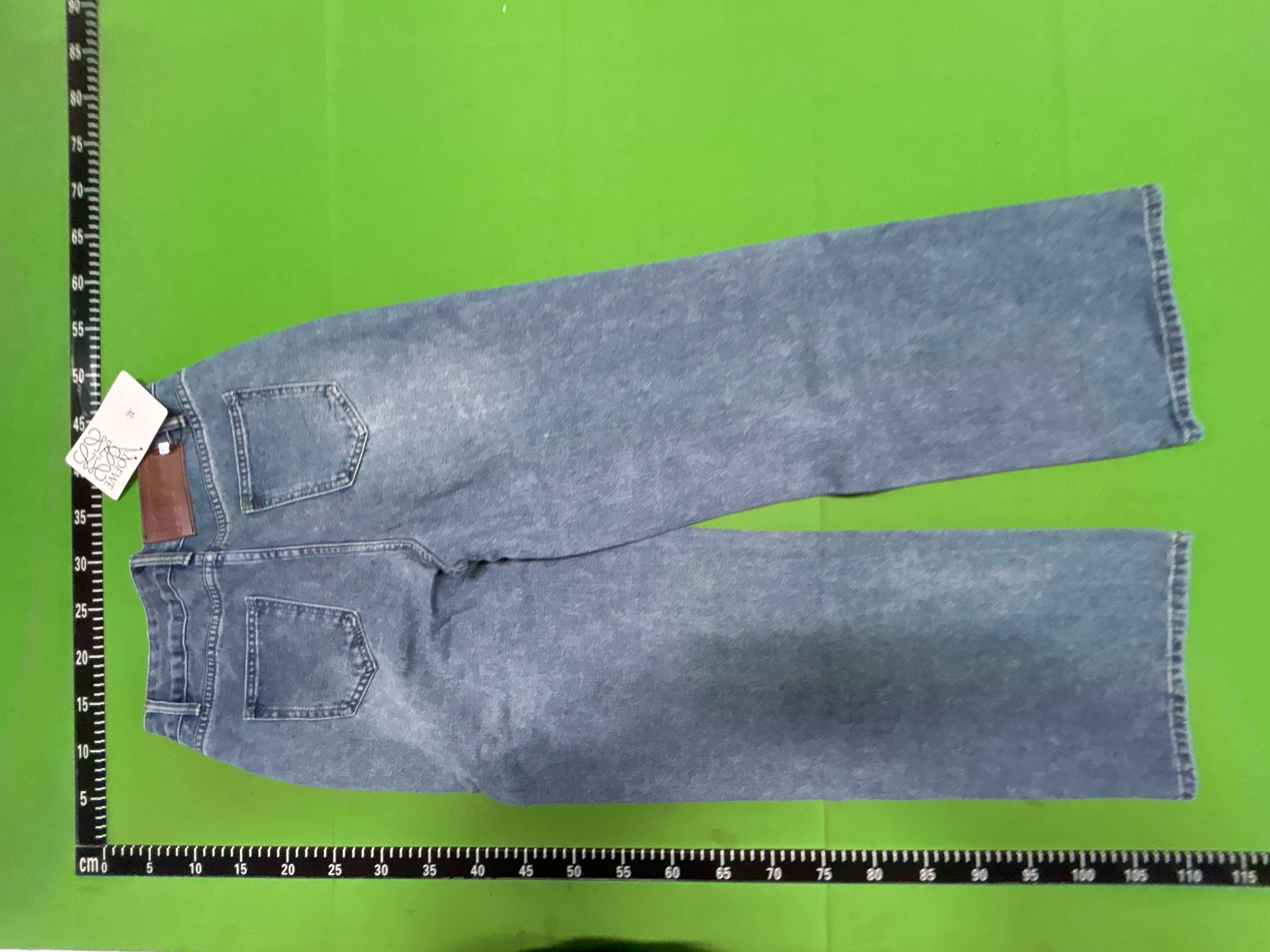 Foto QC 3 de Loewe Jeans Anagram Embroidered Wide Leg Blue