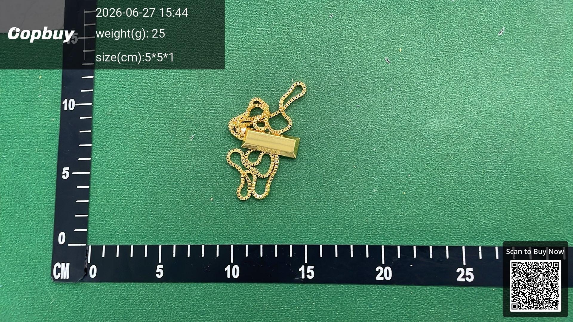 Foto QC 3 de Supreme Gold Bar Necklace Metal Gold