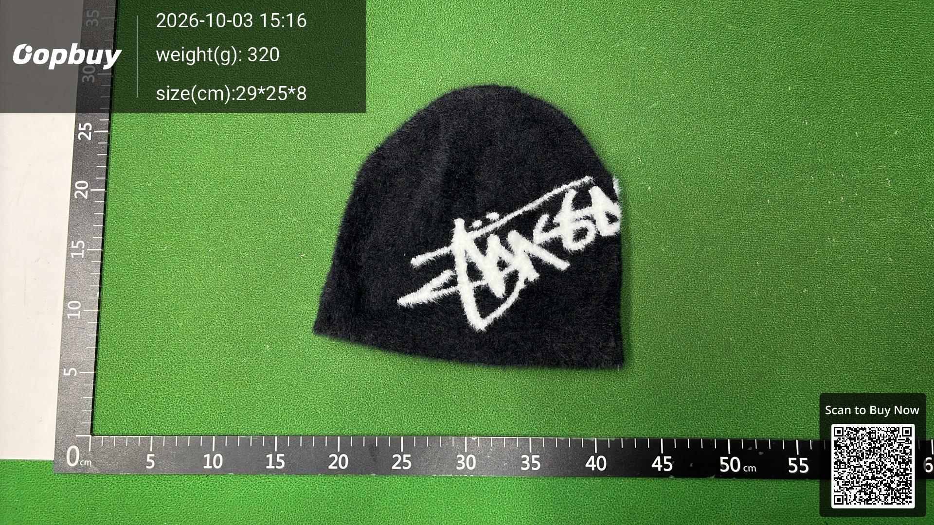 Foto QC 6 de Stussy Hand Drawn Logo Fuzzy Beanie Blue