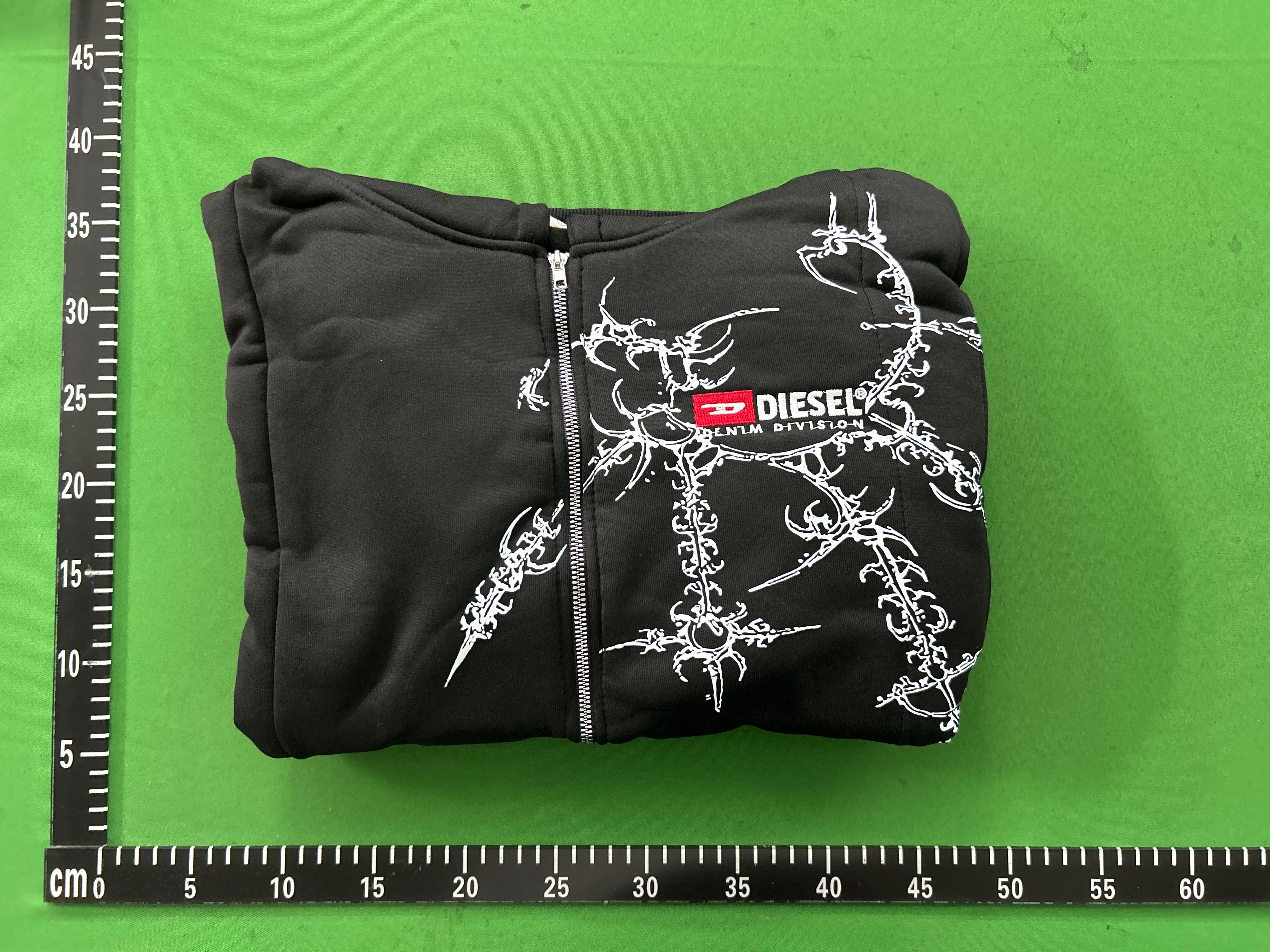 Foto QC 1 de Diesel Denim Division Hooded Jacket Embroidered Skull Butterfly Black
