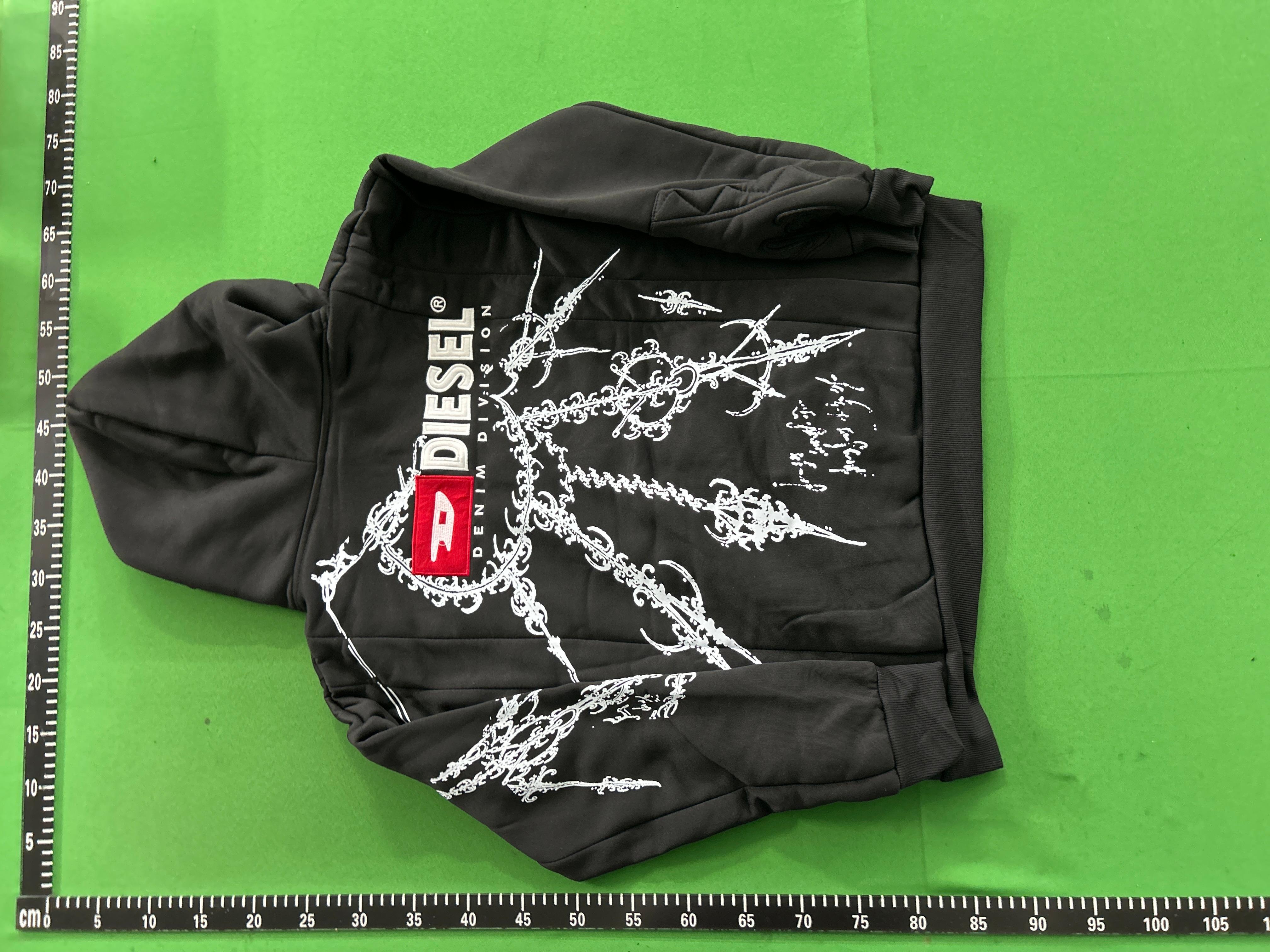 Foto QC 4 de Diesel Denim Division Hooded Jacket Embroidered Skull Butterfly Black