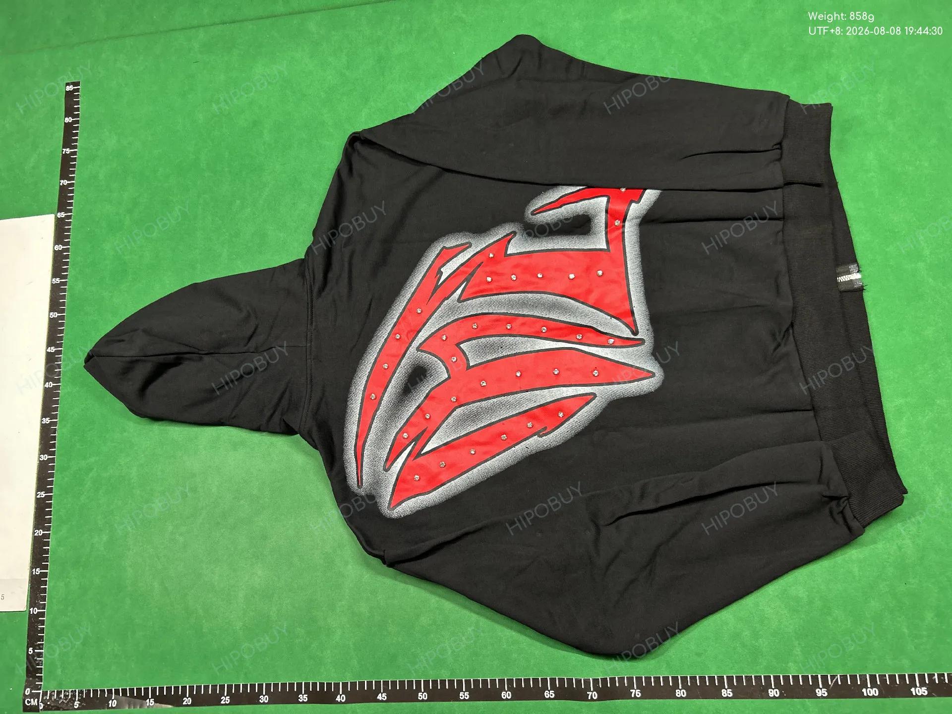 Foto QC 7 de Mixed Emotions TK1 Zip Hoodie Jacket Rhinestone Studded Black