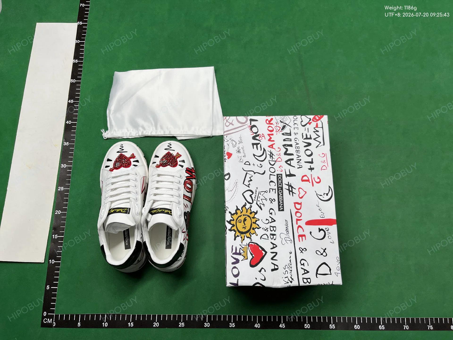 Foto QC 1 de Dolce & Gabbana Portofino Leather Low-top Made In Italy Print White