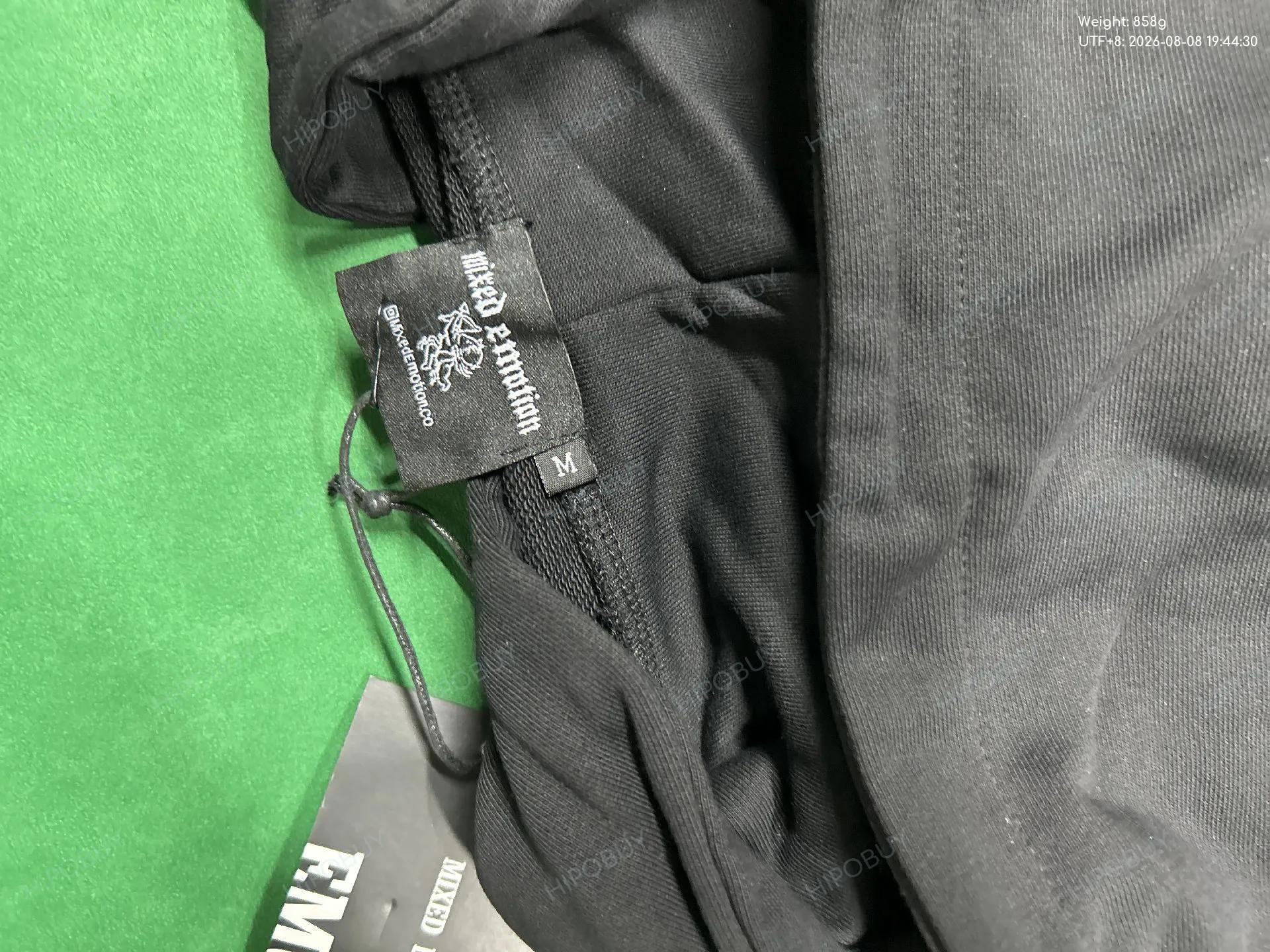 Foto QC 5 de Mixed Emotions TK1 Zip Hoodie Jacket Rhinestone Studded Black