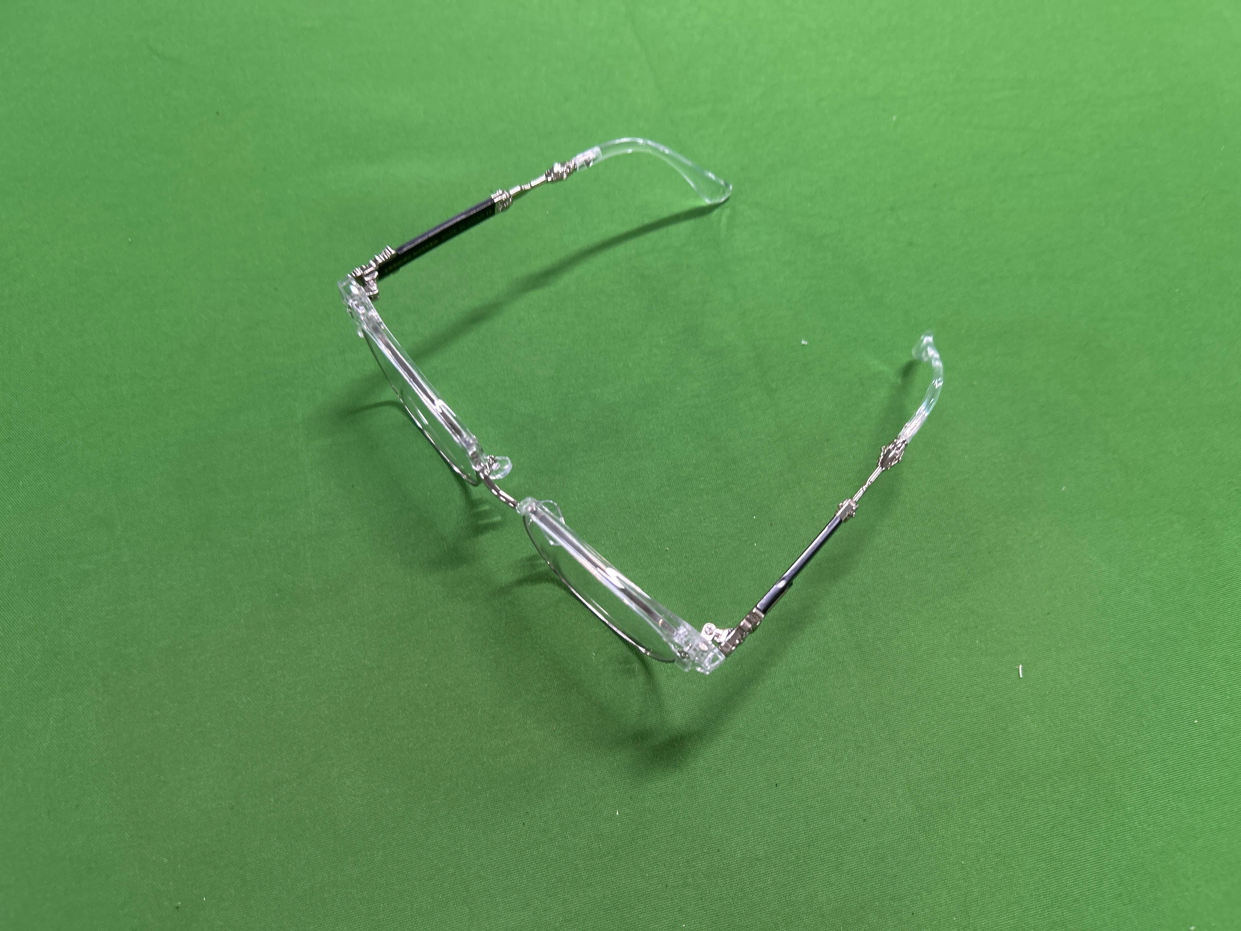 Foto QC 4 de Chrome Hearts Browline Square-Frame Acetate Metal Eyeglasses Black Silver Clear (2275)