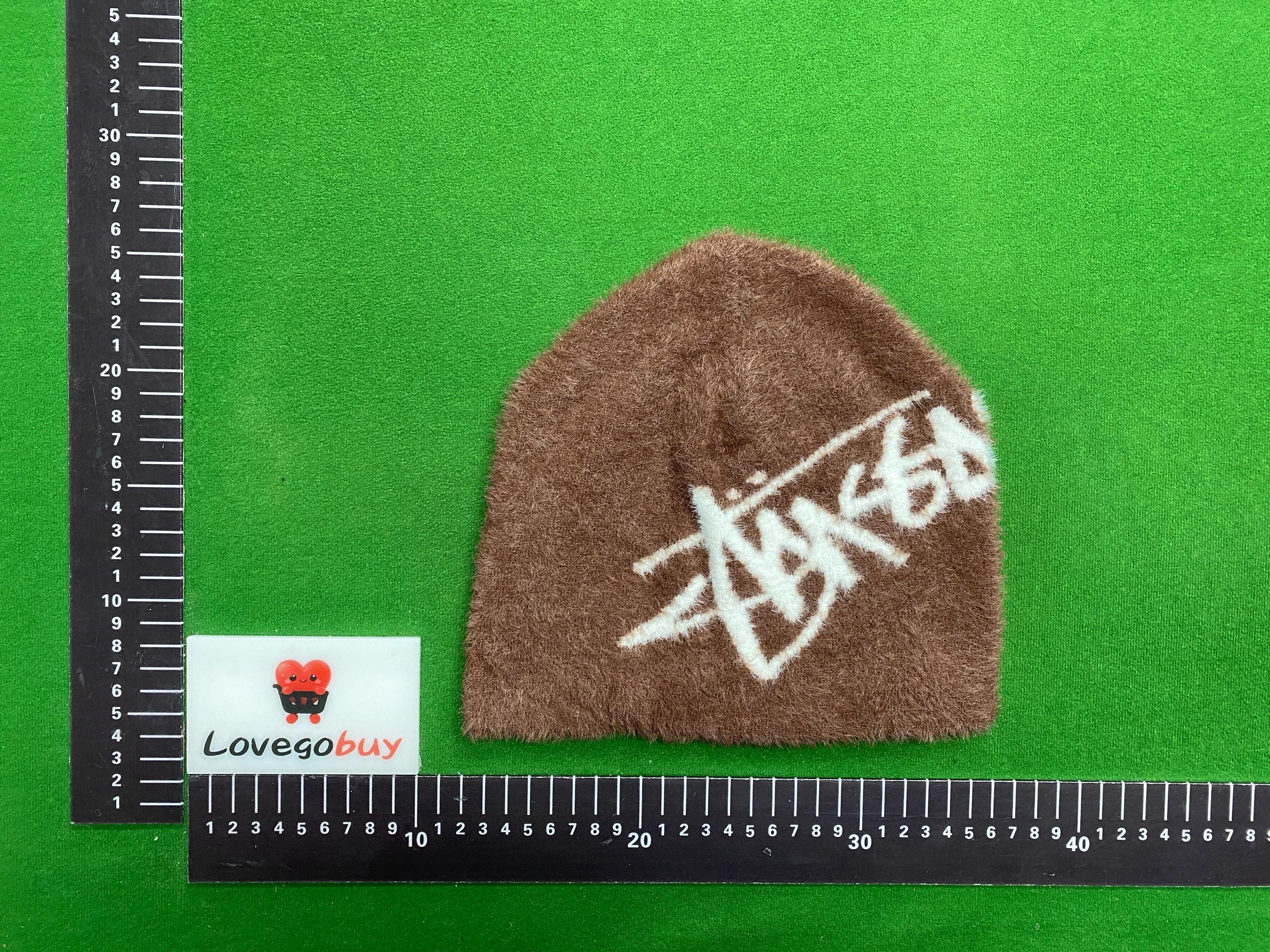 Foto QC 2 de Stussy Hand Drawn Logo Fuzzy Beanie Blue