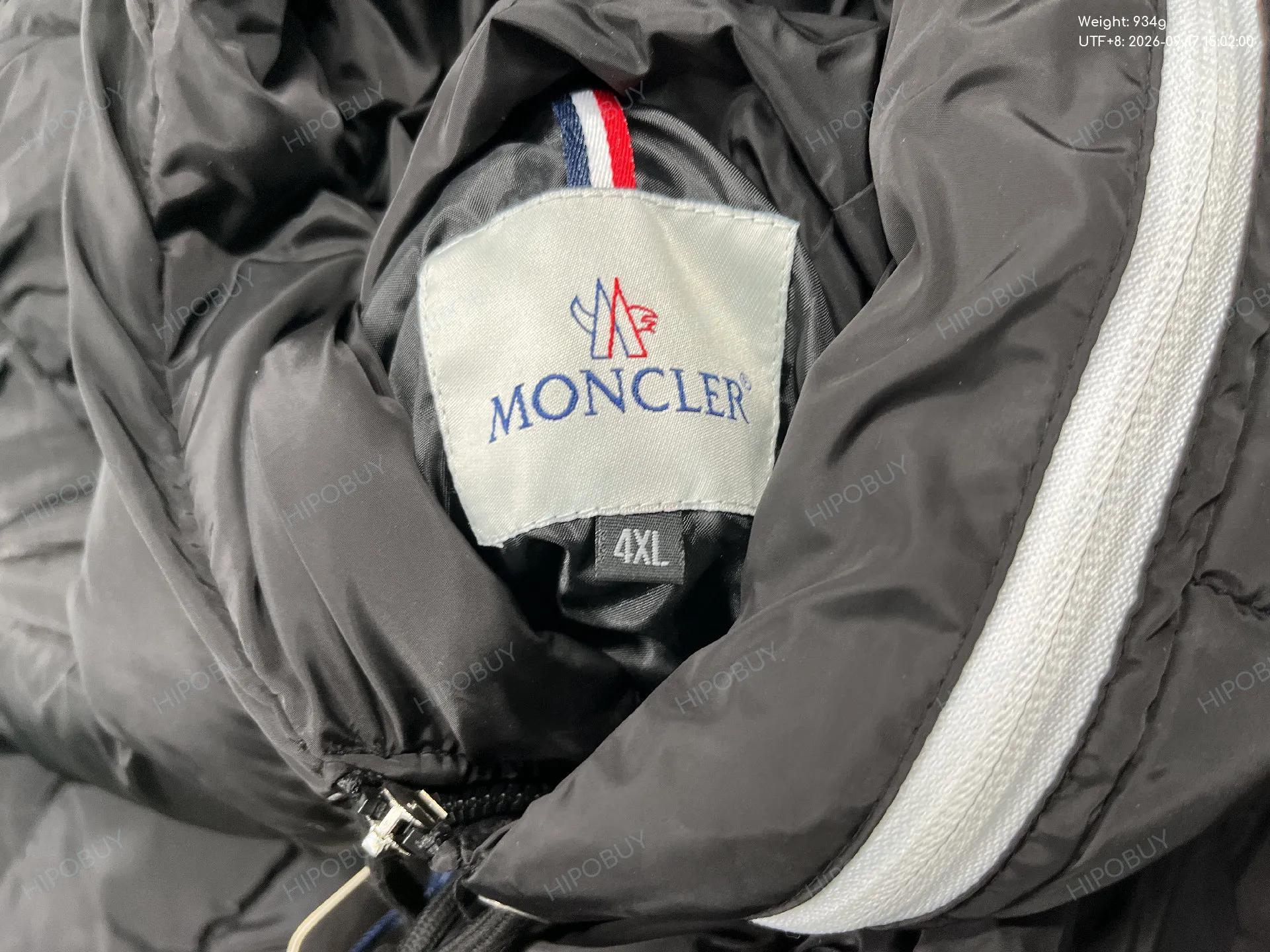 Foto QC 1 de Moncler Puffer Down Jacket Tricolor Zipper White