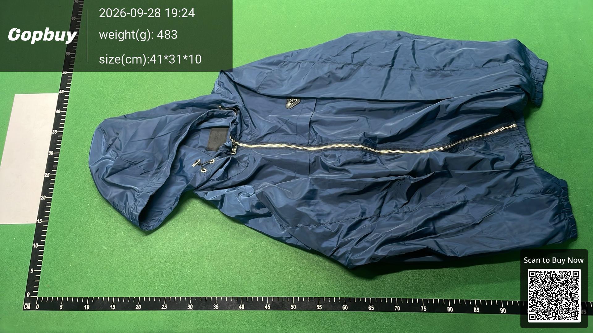 Foto QC 6 de Prada Hooded Jacket Triangle Logo Navy Blue