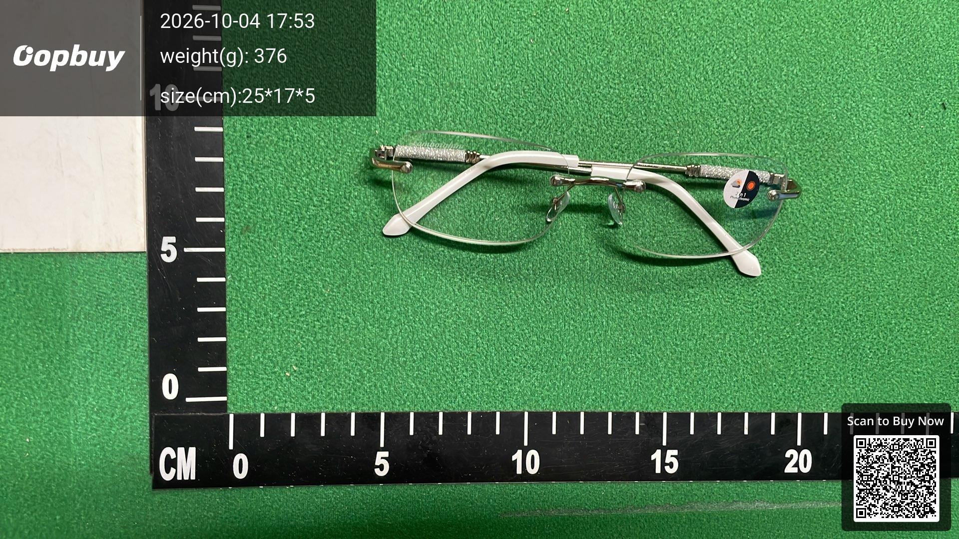 Foto QC 1 de Automobili Lamborghini Rimless Rectangle Metal Eyeglasses Silver Clear
