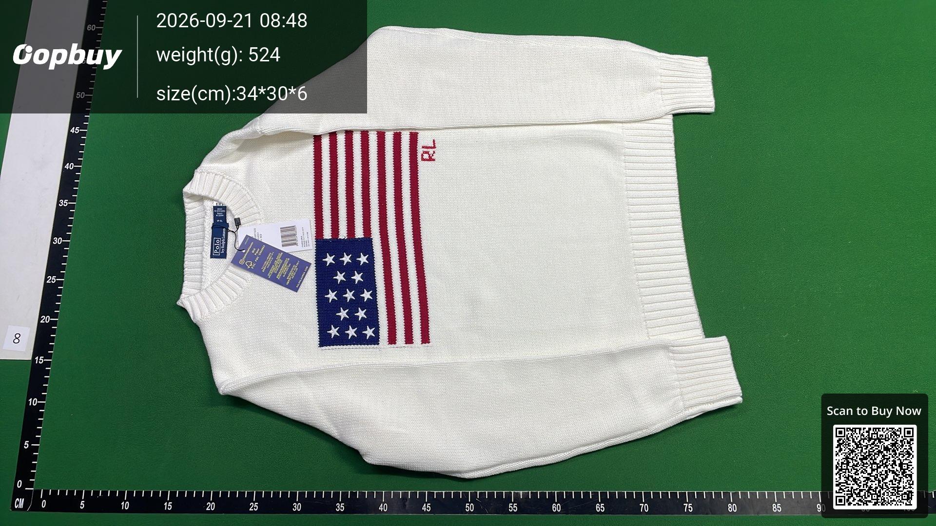 Foto QC 6 de Polo Ralph Lauren Crewneck Sweater American Flag Cream