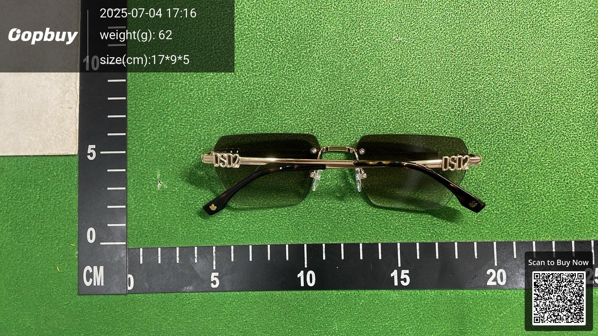 Foto QC 2 de Generic Rectangle Rimless Metal Sunglasses Gunmetal Gradient Grey (PS33205)