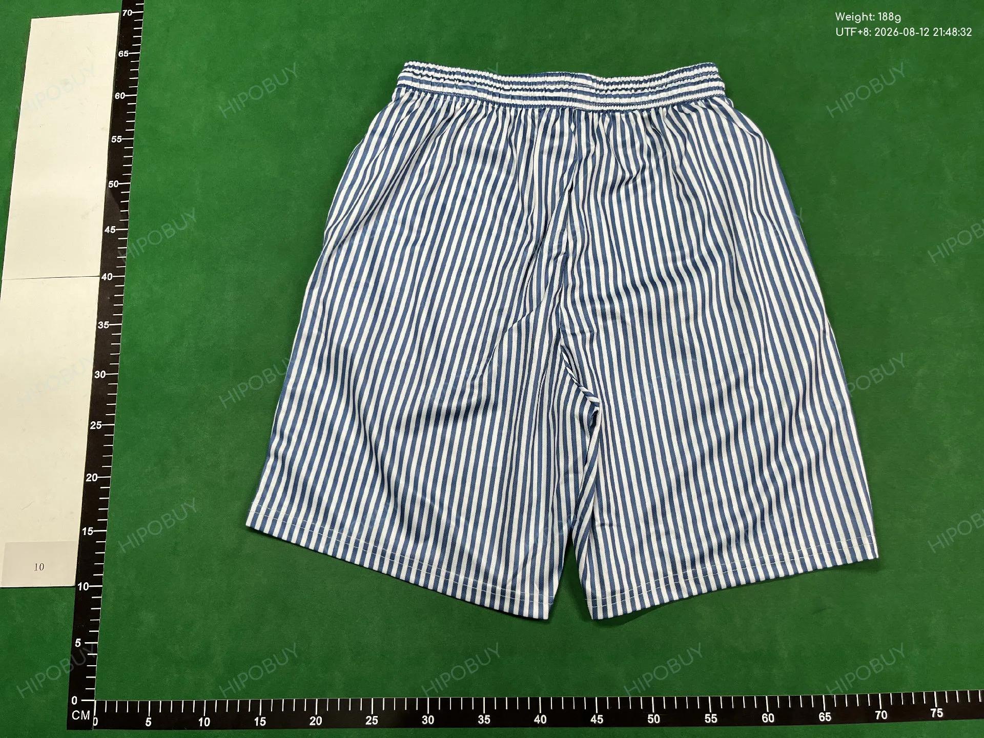 Foto QC 3 de Striped Mesh Board Shorts Blue White