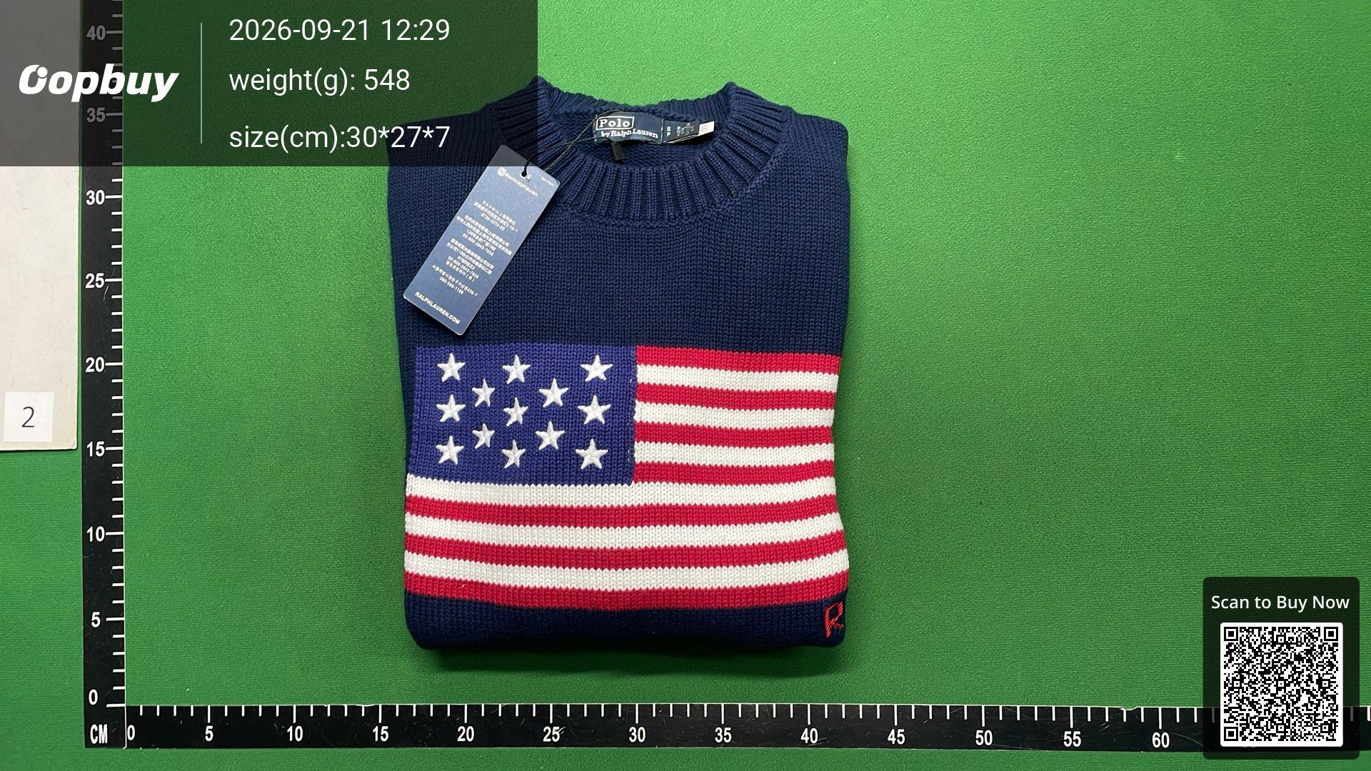 Foto QC 4 de Polo Ralph Lauren Crewneck Sweater American Flag Cream