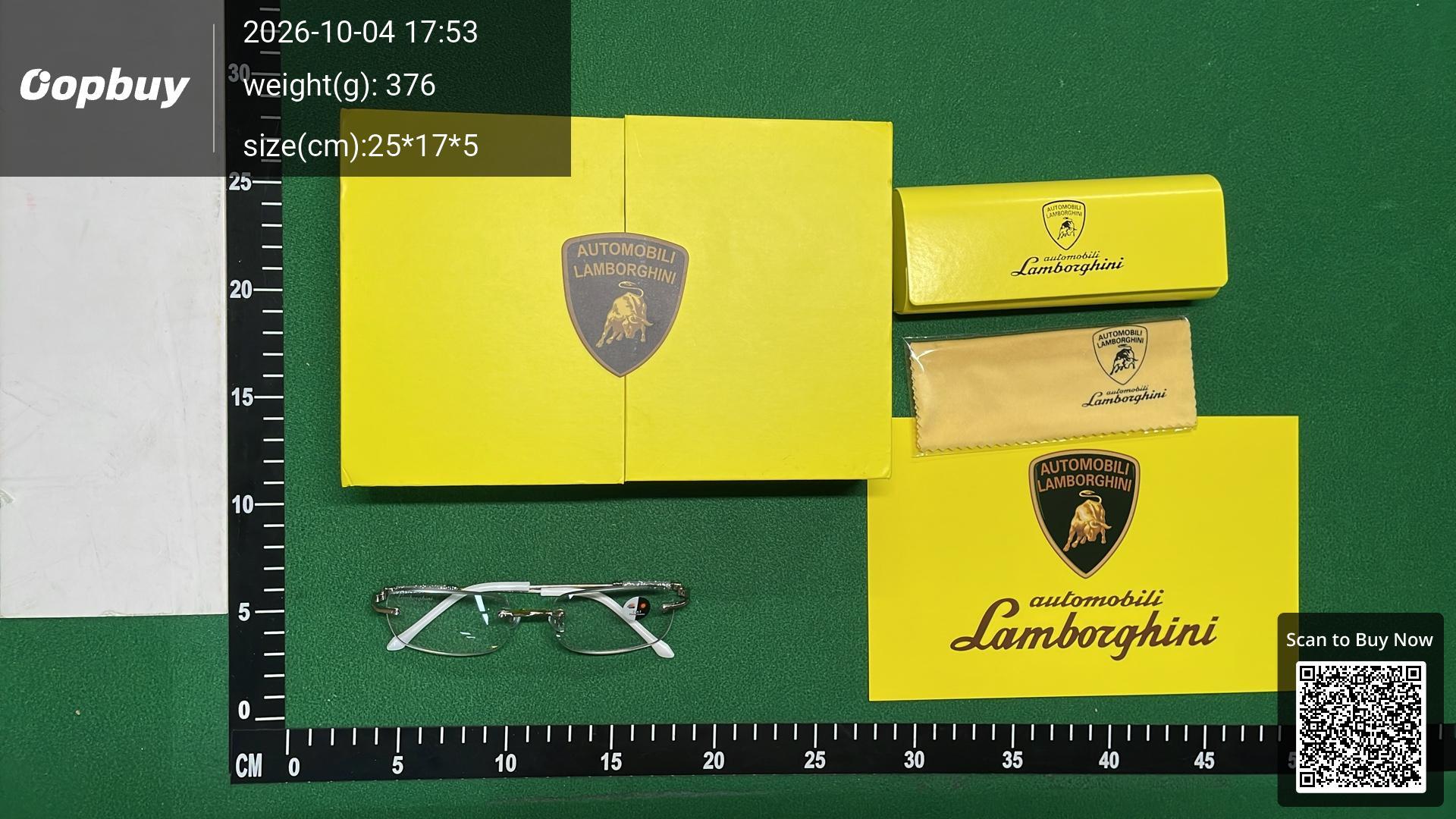 Foto QC 3 de Automobili Lamborghini Rimless Rectangle Metal Eyeglasses Silver Clear