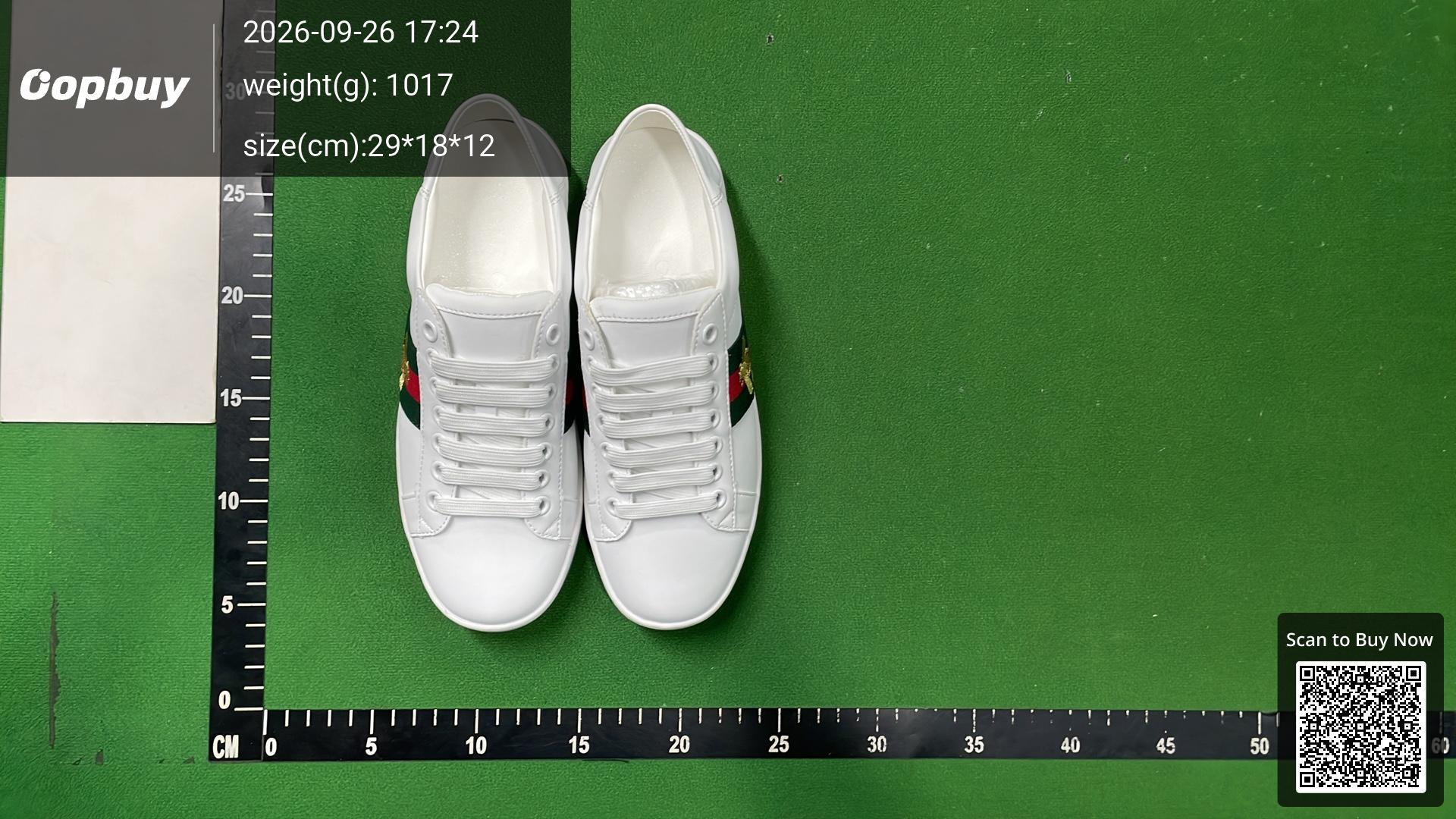 Foto QC 6 de Gucci Ace Leather Sneakers Blue and Red Web White