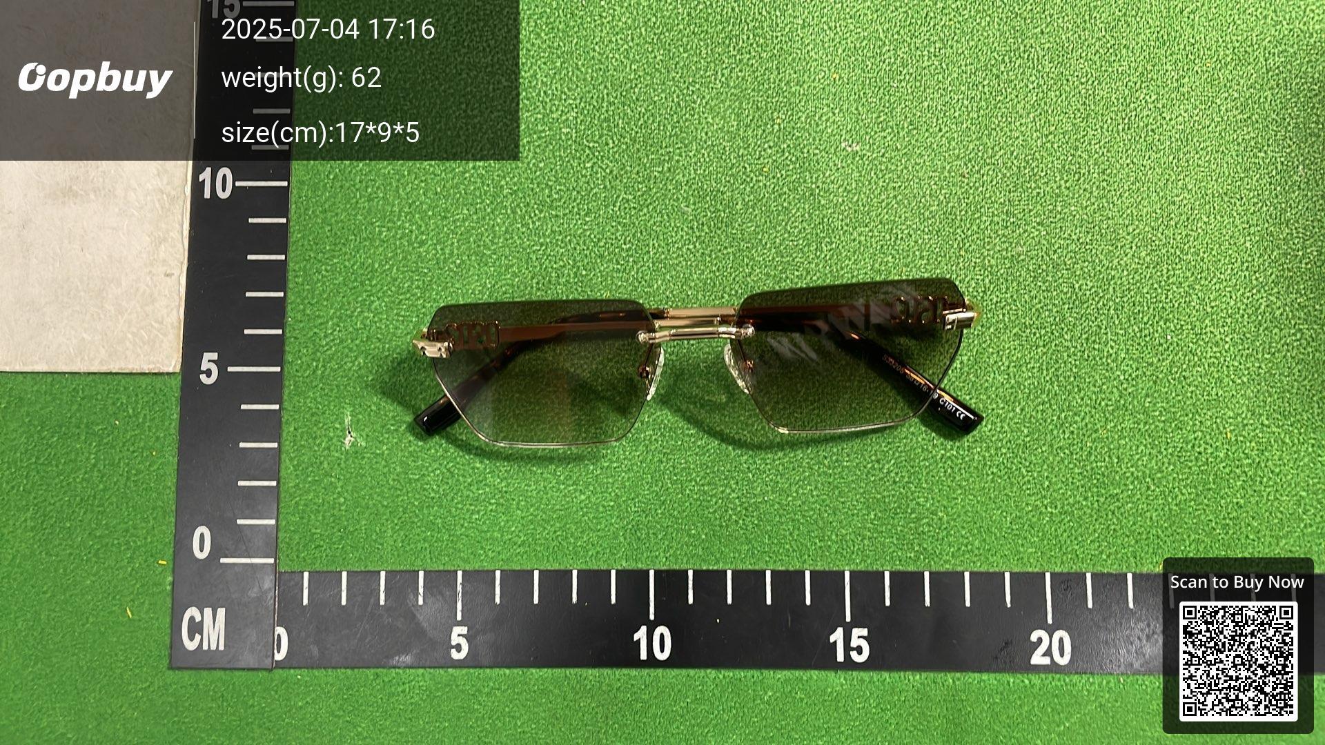 Foto QC 1 de Generic Rectangle Rimless Metal Sunglasses Gunmetal Gradient Grey (PS33205)