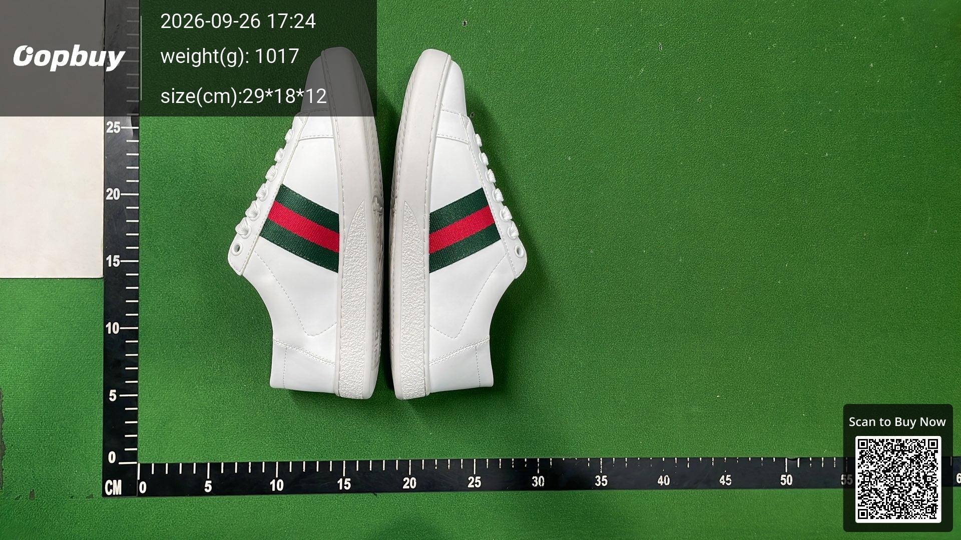 Foto QC 4 de Gucci Ace Leather Sneakers Blue and Red Web White