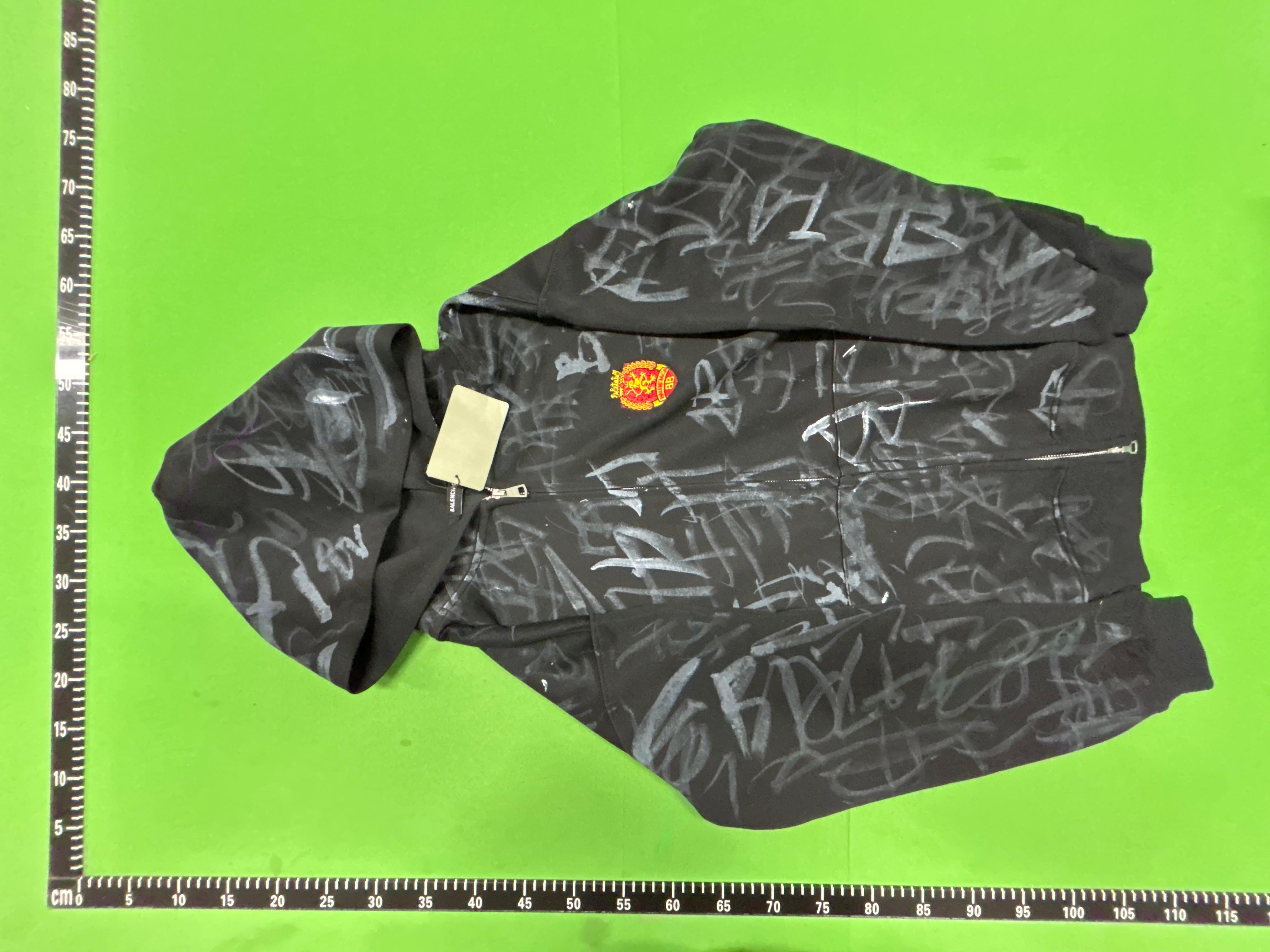 Foto QC 7 de Balenciaga Soccer Zip-up Jacket Hand-painted Graffiti Black