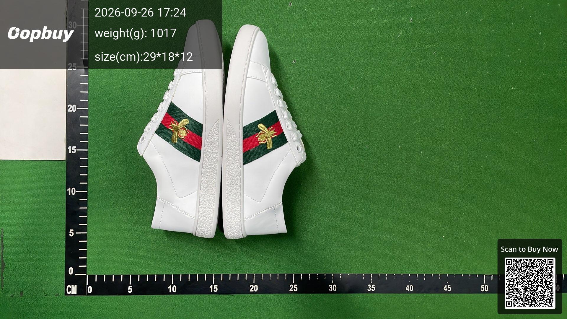 Foto QC 5 de Gucci Ace Leather Sneakers Blue and Red Web White