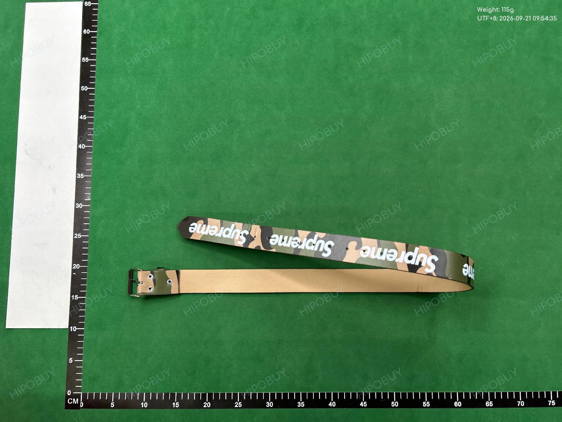 Foto QC 8 de Supreme Repeat Logo Pin Buckle Belt Green