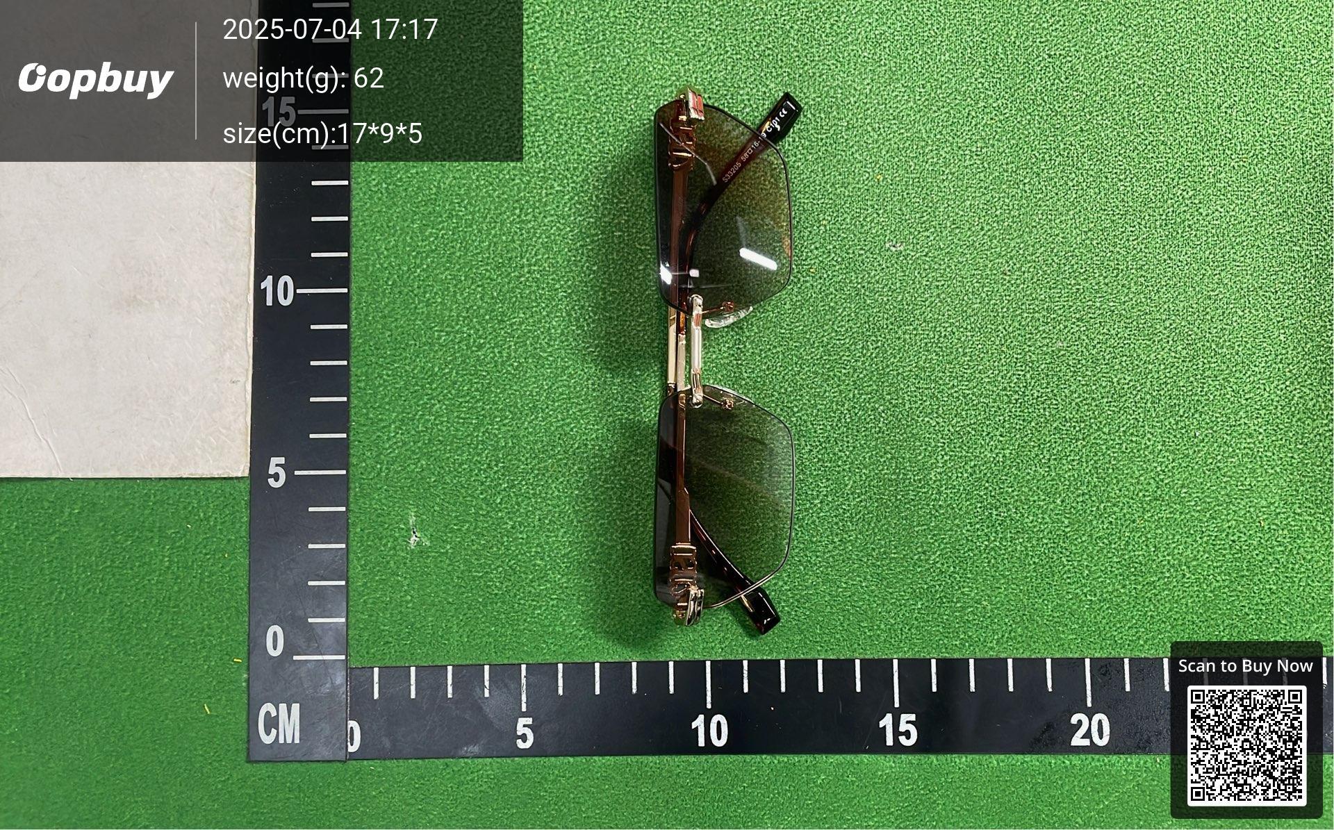 Foto QC 3 de Generic Rectangle Rimless Metal Sunglasses Gunmetal Gradient Grey (PS33205)