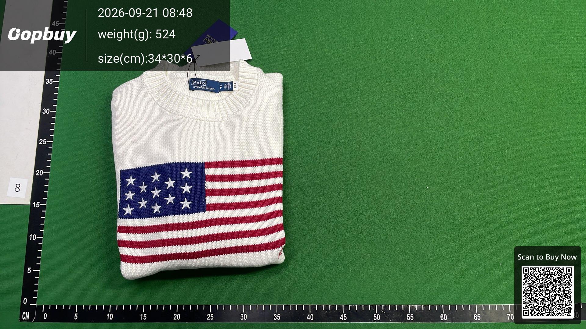 Foto QC 8 de Polo Ralph Lauren Crewneck Sweater American Flag Cream