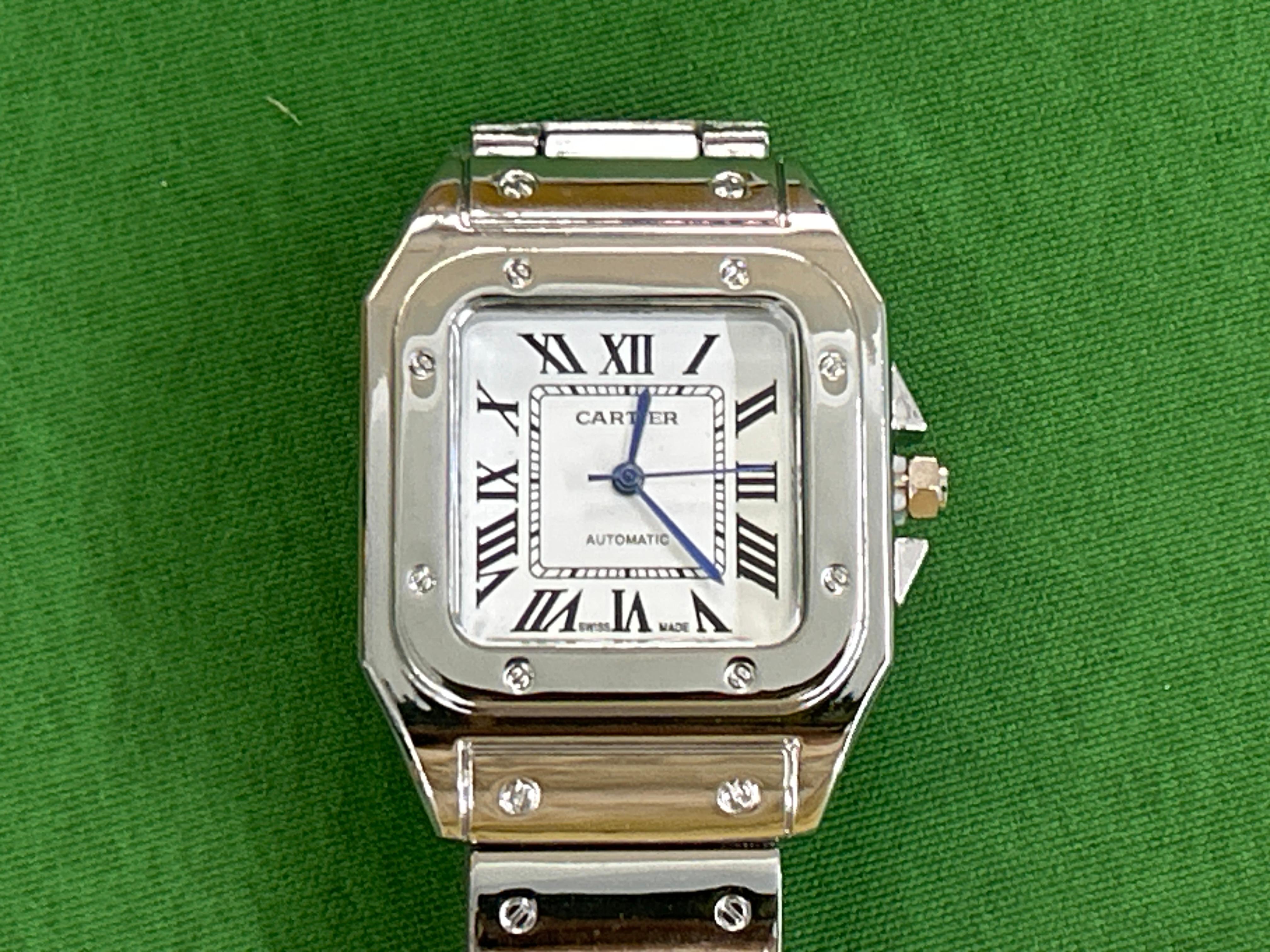 Foto QC 6 de Cartier Santos Medium Blue Dial WSSA0063