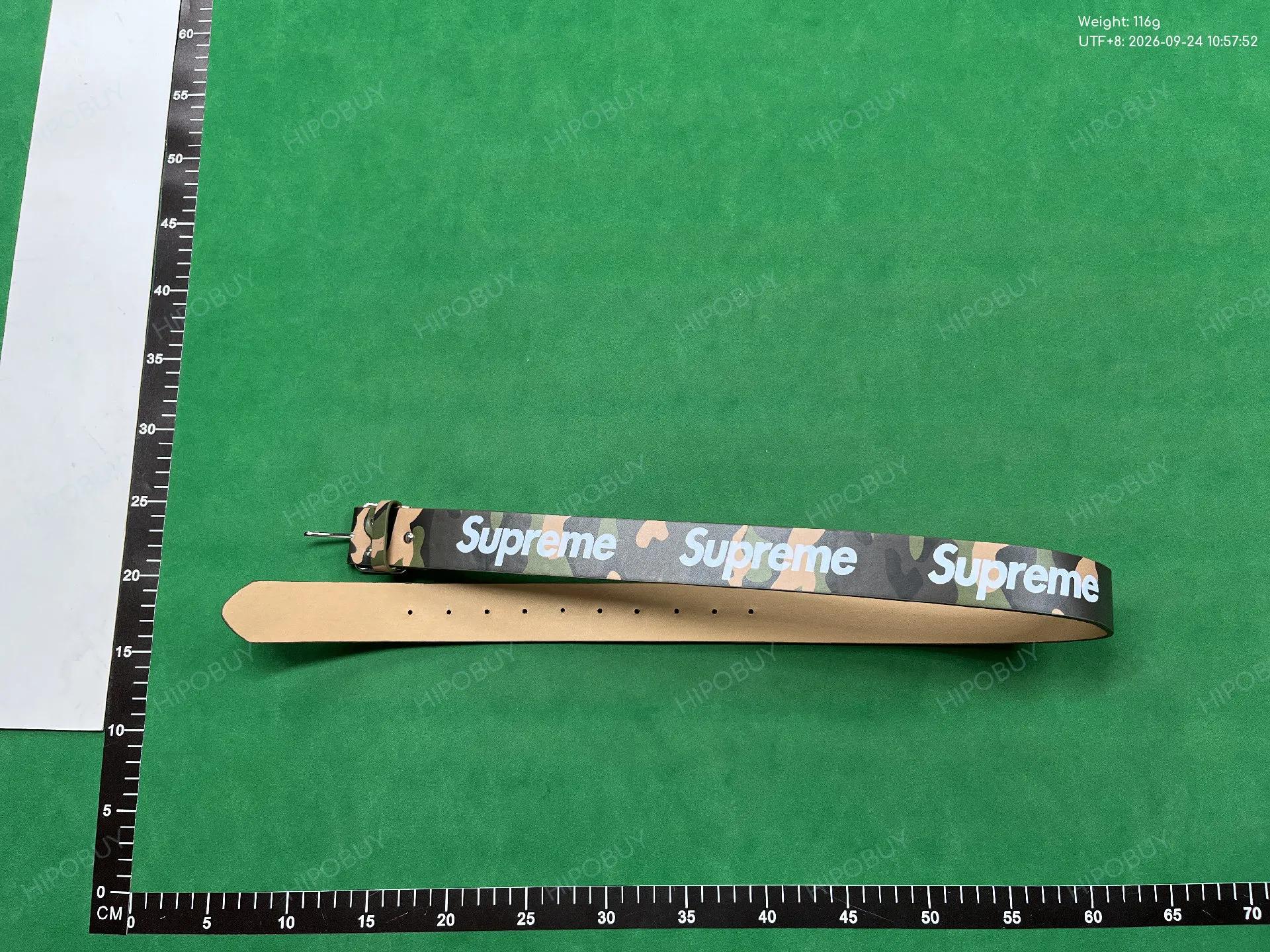 Foto QC 4 de Supreme Repeat Logo Pin Buckle Belt Green