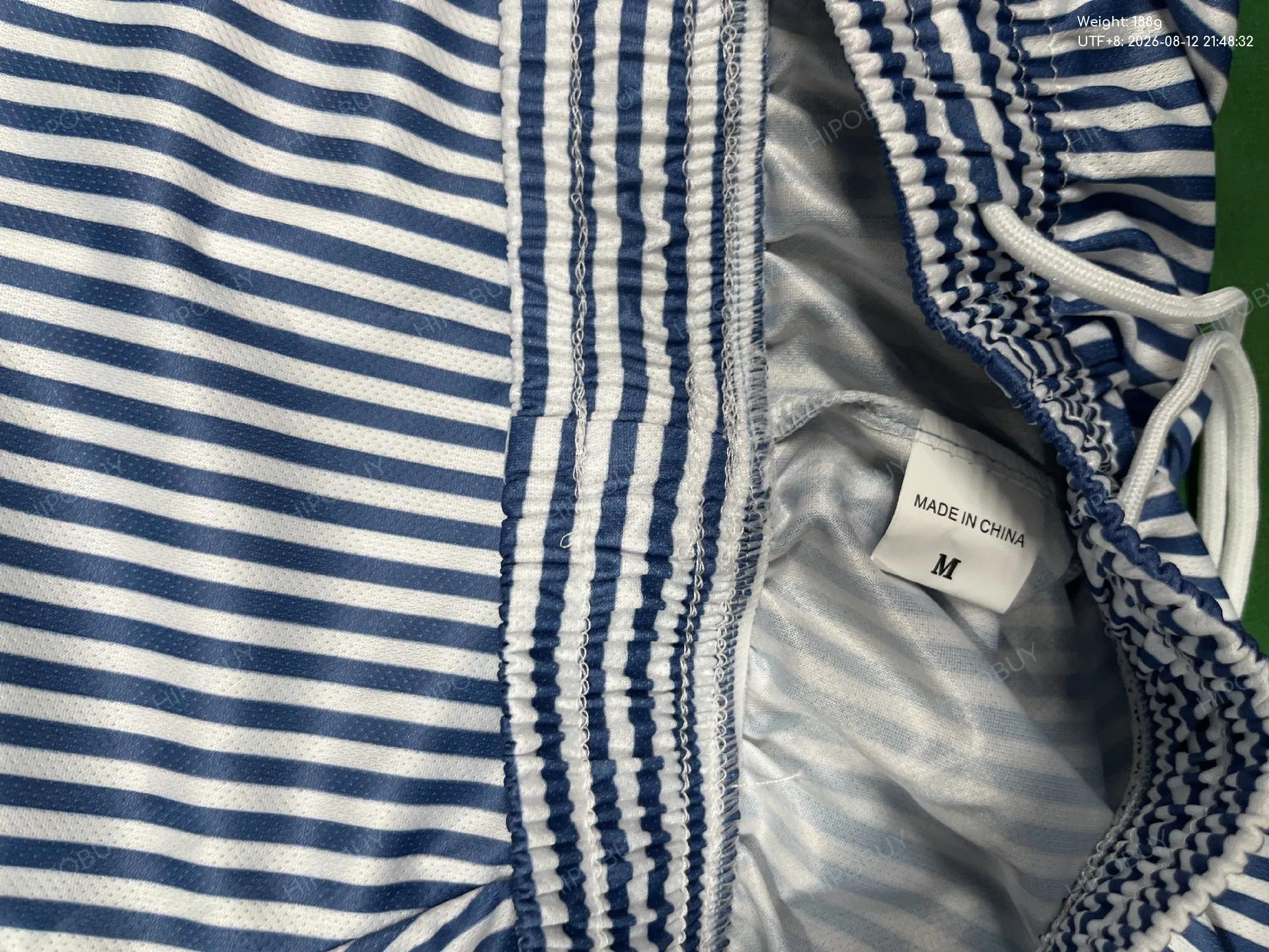 Foto QC 1 de Striped Mesh Board Shorts Blue White