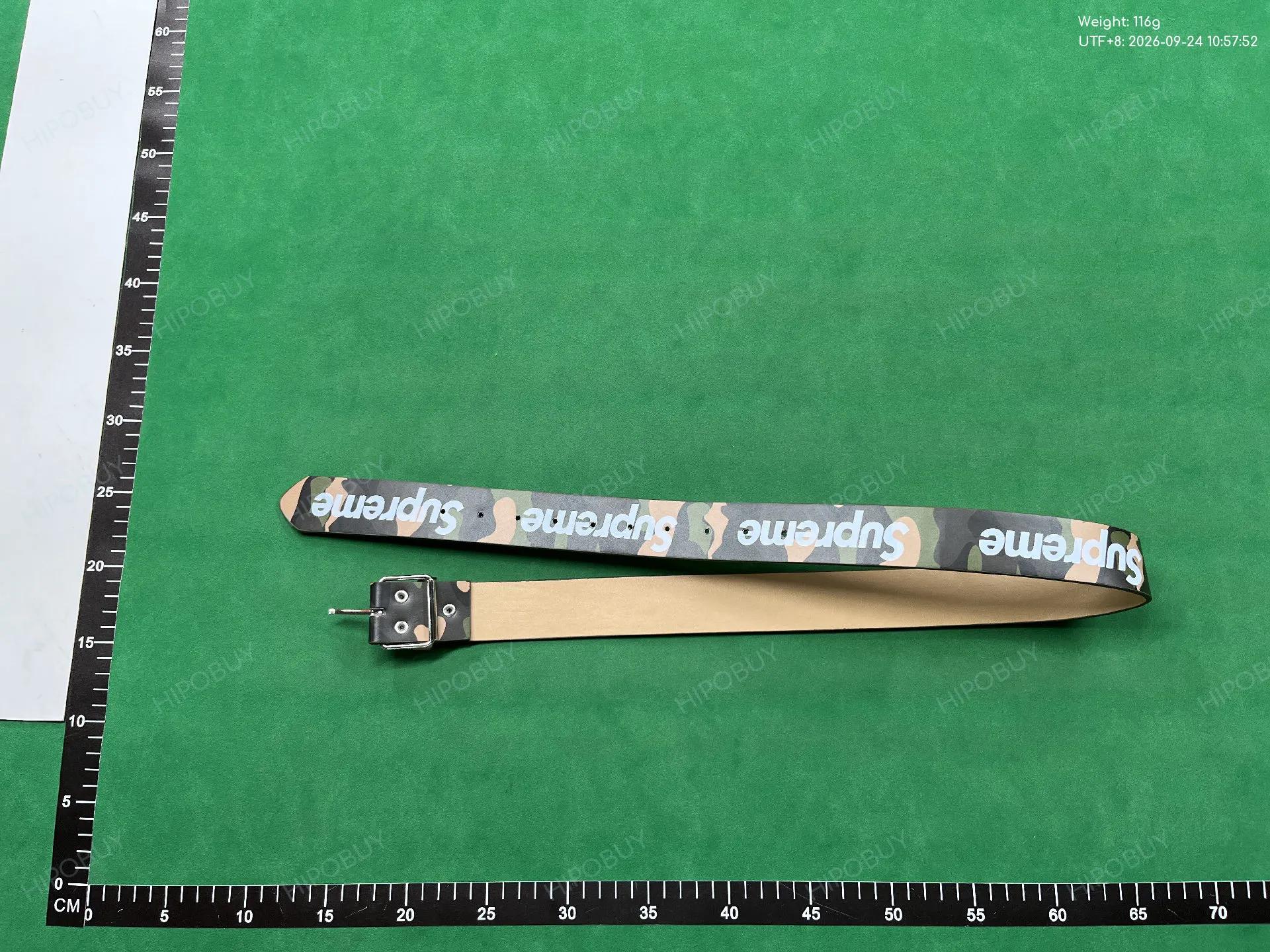 Foto QC 5 de Supreme Repeat Logo Pin Buckle Belt Green