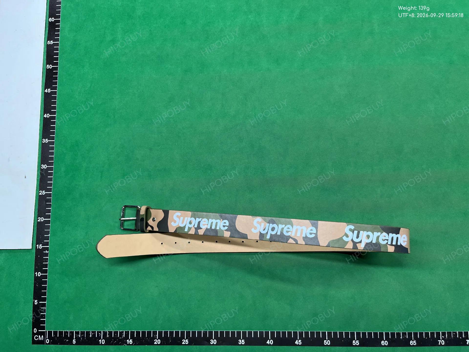 Foto QC 1 de Supreme Repeat Logo Pin Buckle Belt Green