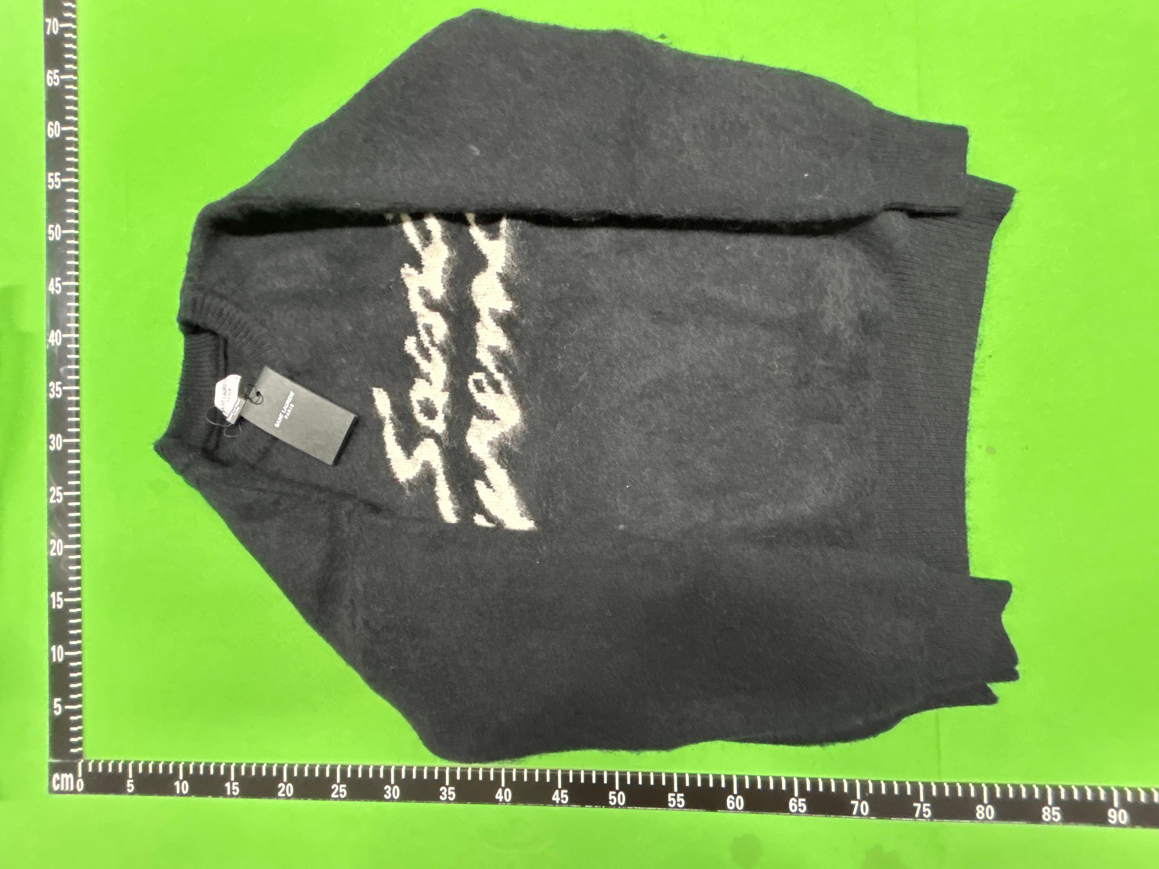 Foto QC 6 de Saint Laurent Mohair Logo Crewneck Sweater Black