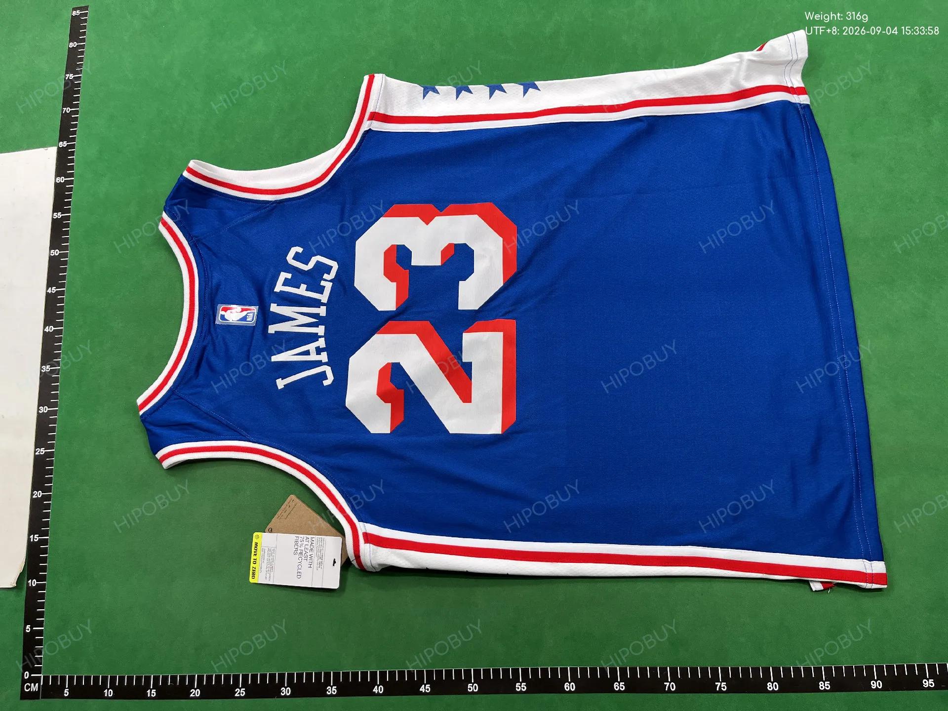 Foto QC 3 de Nike x NBA x Philadelphia 76ers 2024/25 Paul George Icon Edition Swingman Jersey Blue