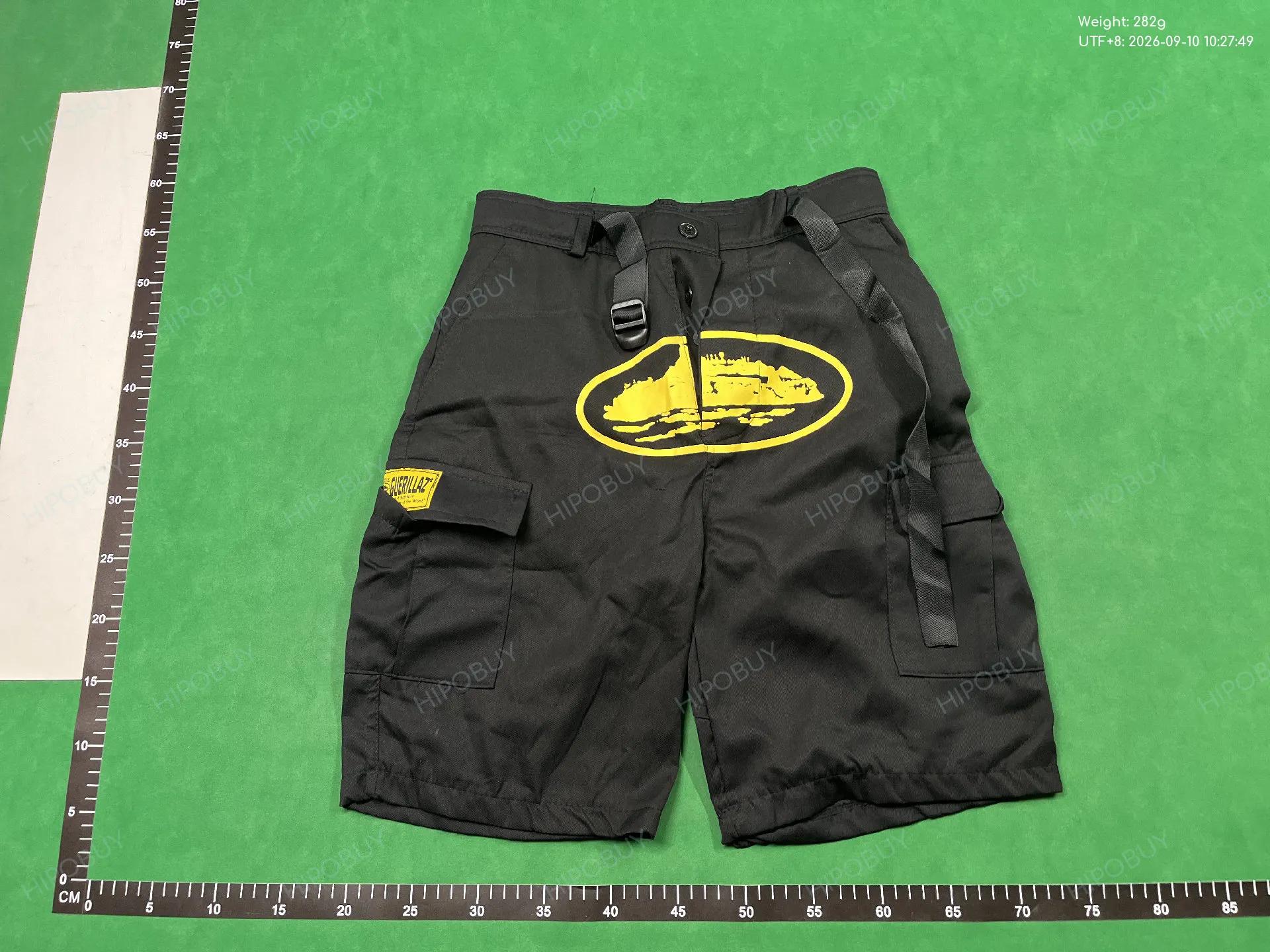 Foto QC 6 de Corteiz Alcatraz Cargo Shorts Cruise Print Loose Black