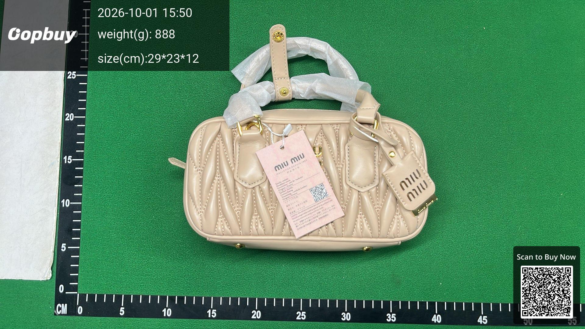 Foto QC 1 de Miu Miu Matelassé Top Handle Bag Small Dark Brown Nappa Leather