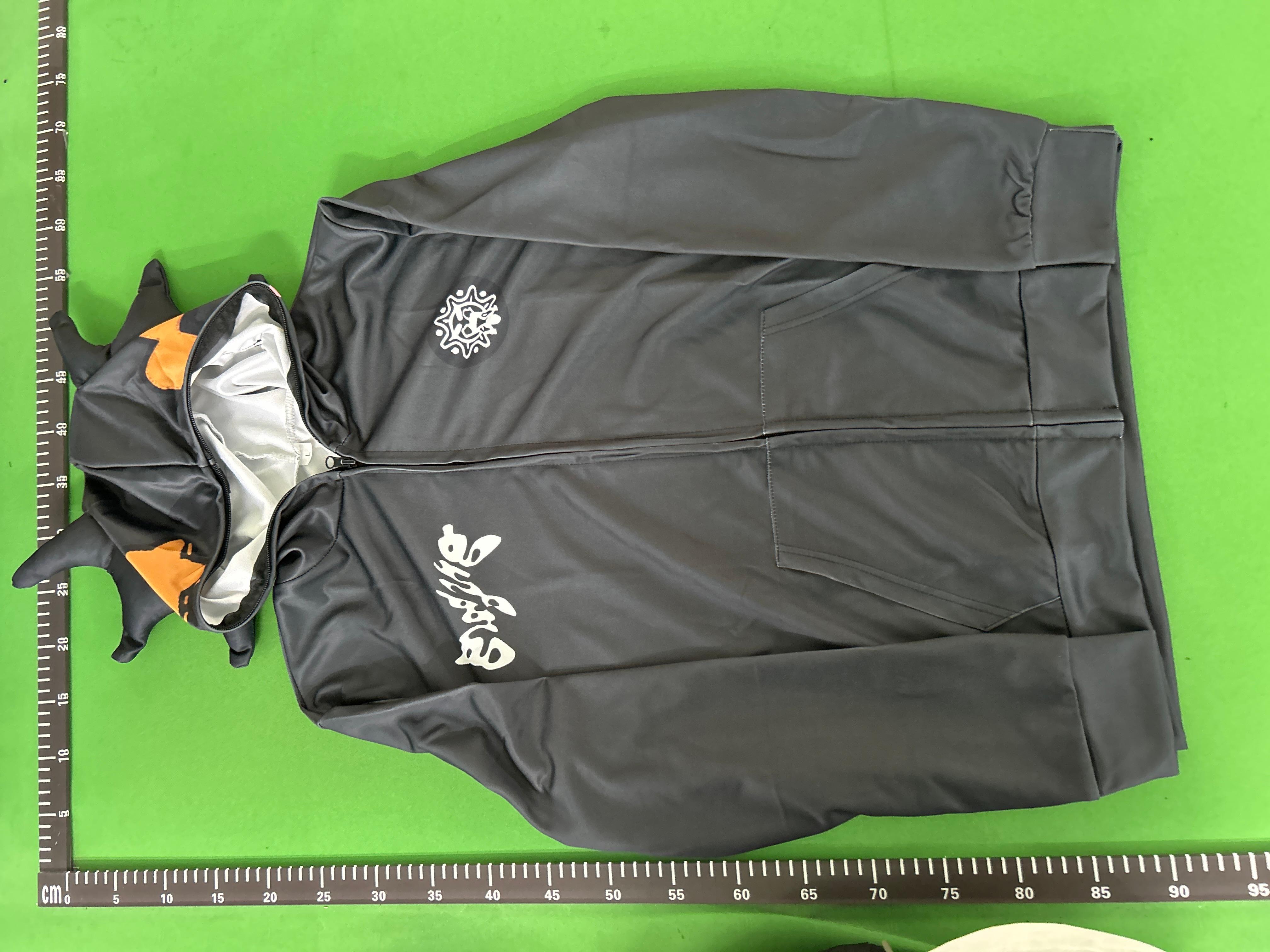 Foto QC 7 de Other Hoodie Skeleton Graphic 3D Spike Hood Black