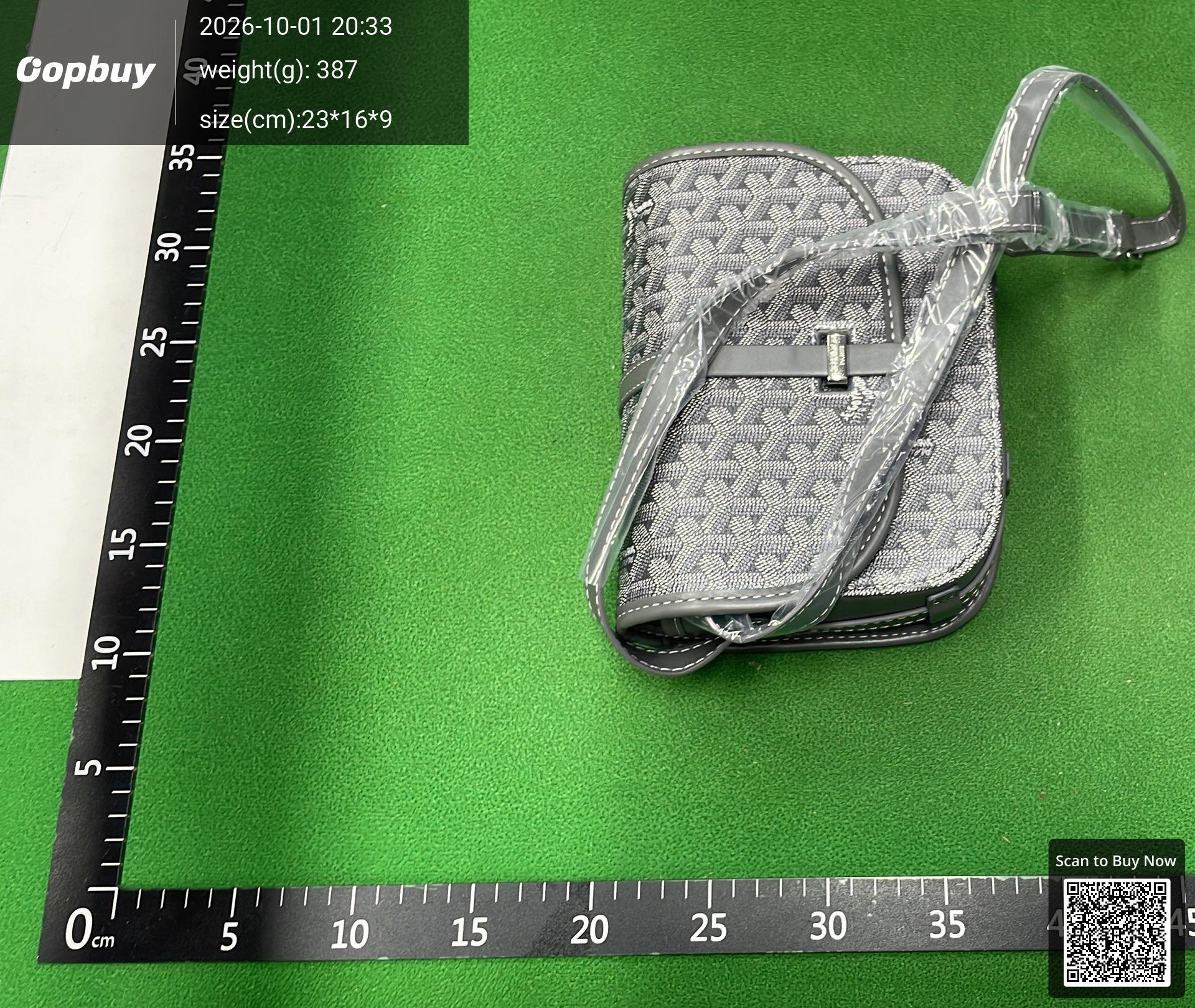 Foto QC 7 de Goyard Belvédère PM Sky Blue Goyardine Canvas