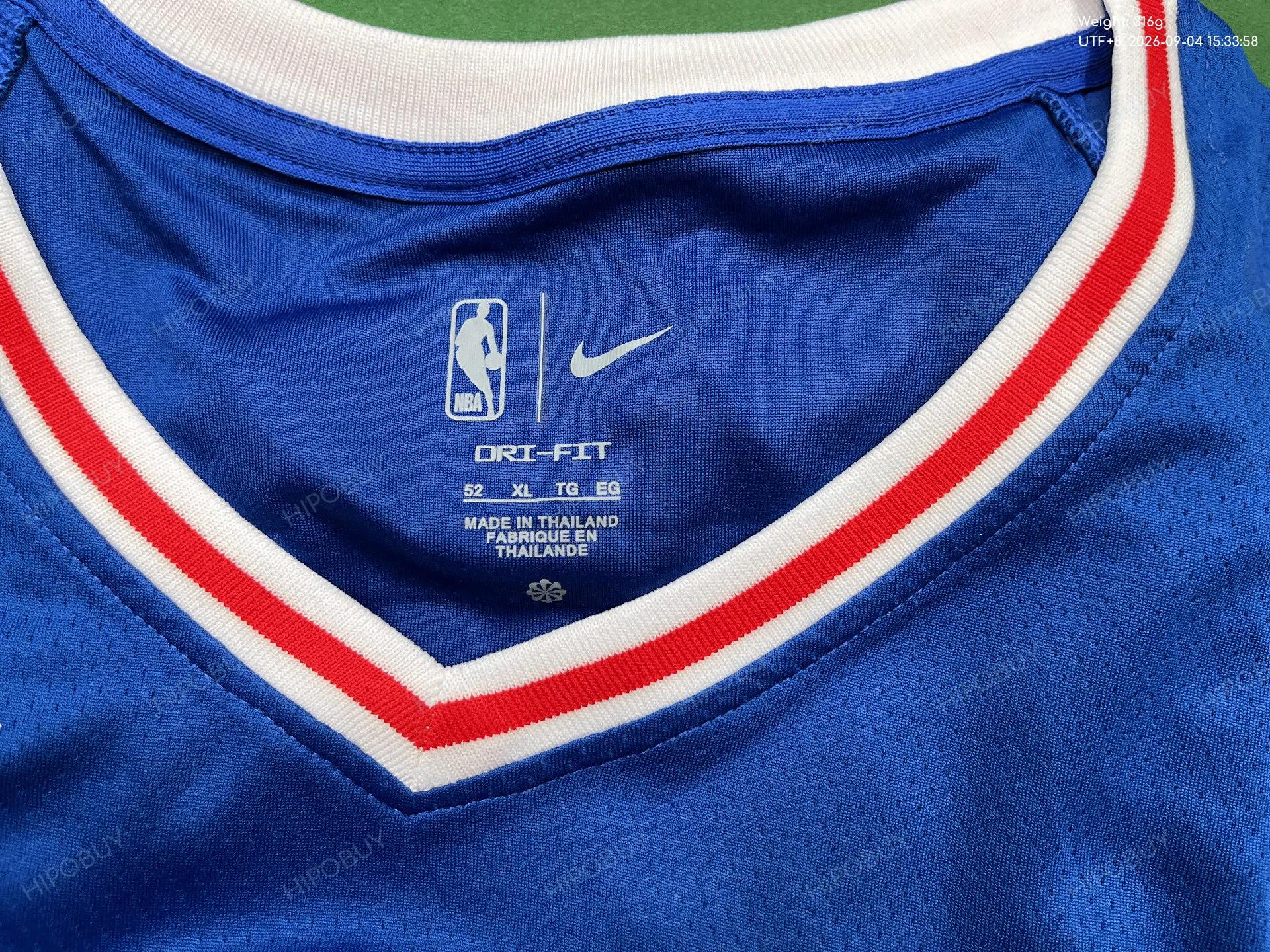 Foto QC 1 de Nike x NBA x Philadelphia 76ers 2024/25 Paul George Icon Edition Swingman Jersey Blue
