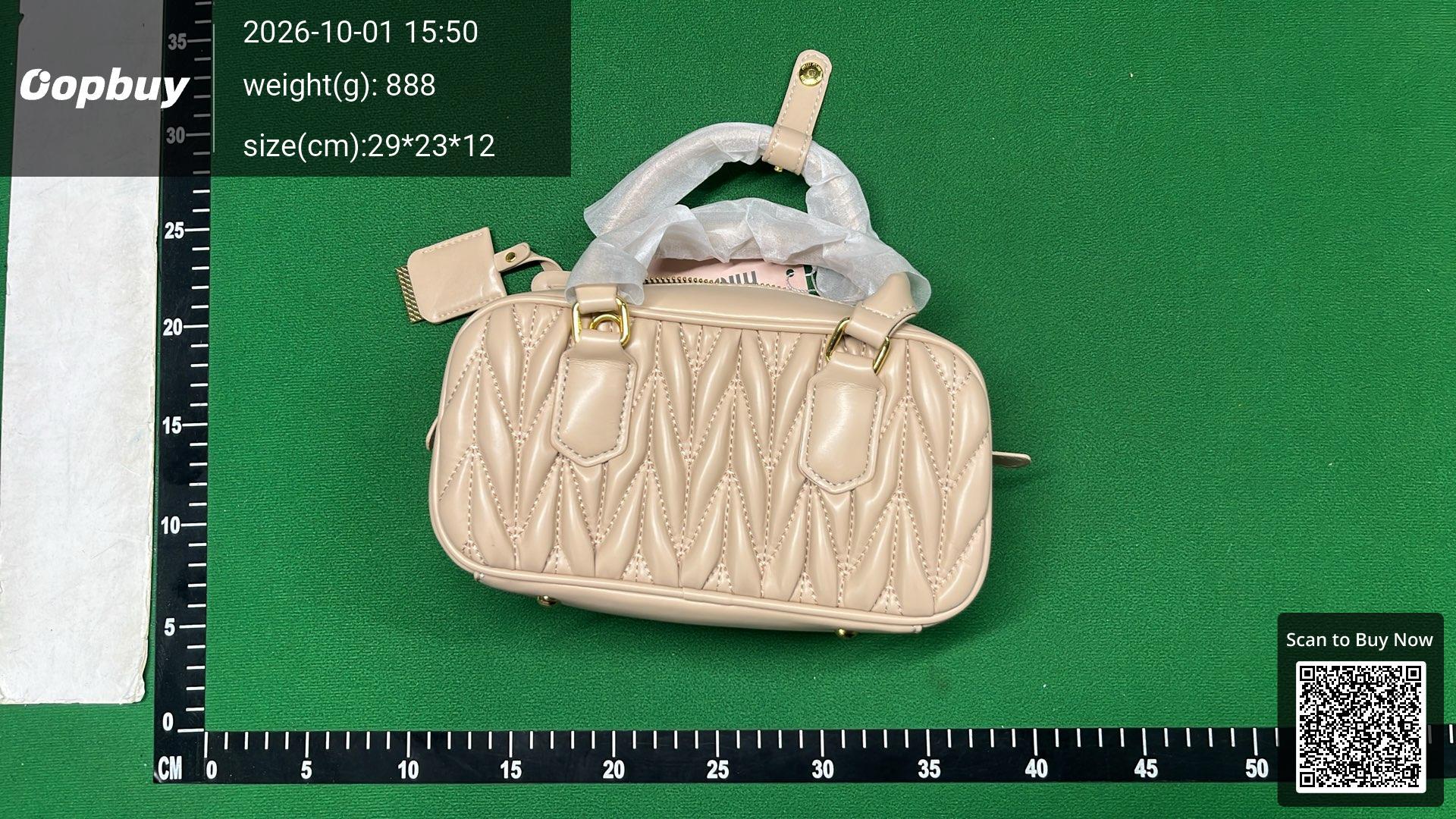 Foto QC 2 de Miu Miu Matelassé Top Handle Bag Small Dark Brown Nappa Leather