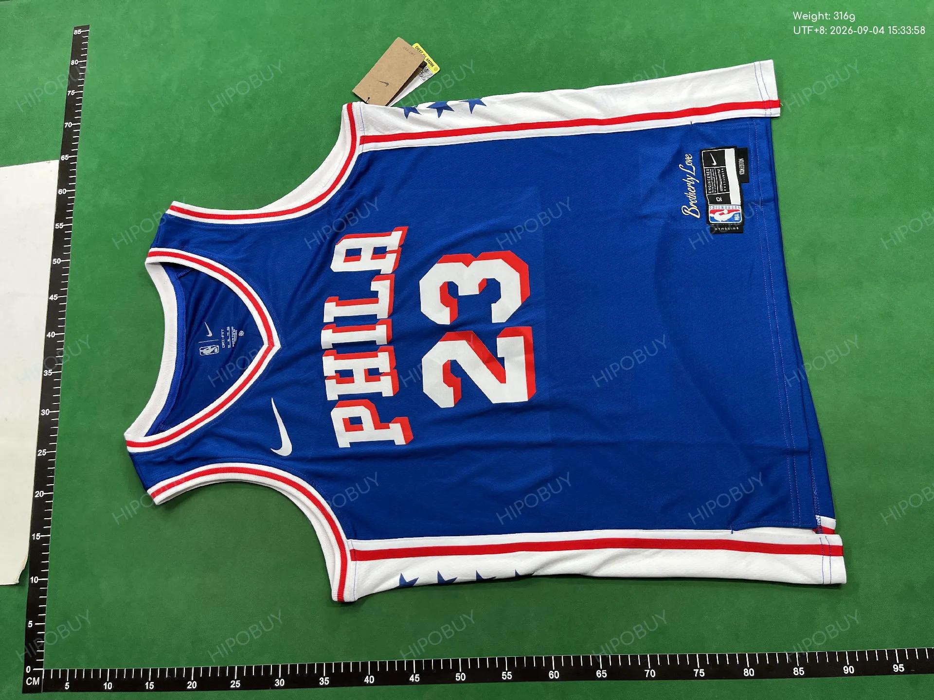 Foto QC 2 de Nike x NBA x Philadelphia 76ers 2024/25 Paul George Icon Edition Swingman Jersey Blue