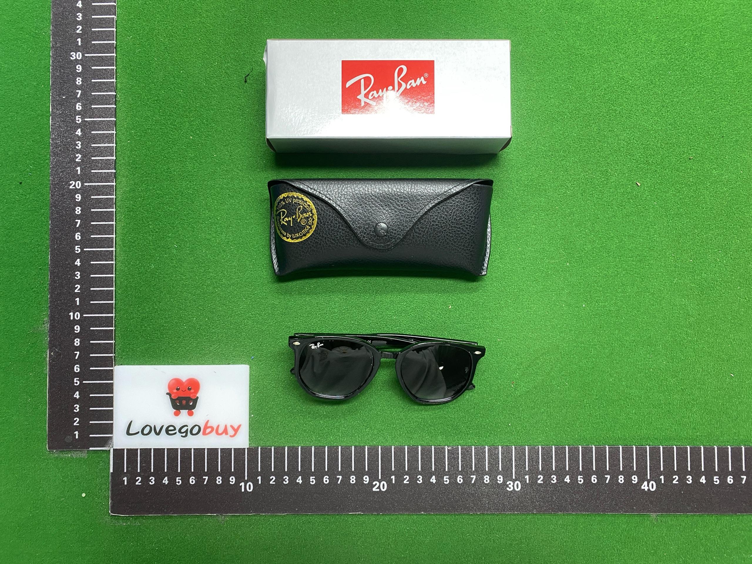 Foto QC 7 de Ray-Ban Square-Frame Acetate Sunglasses Black Blue Gradient (RB4259)