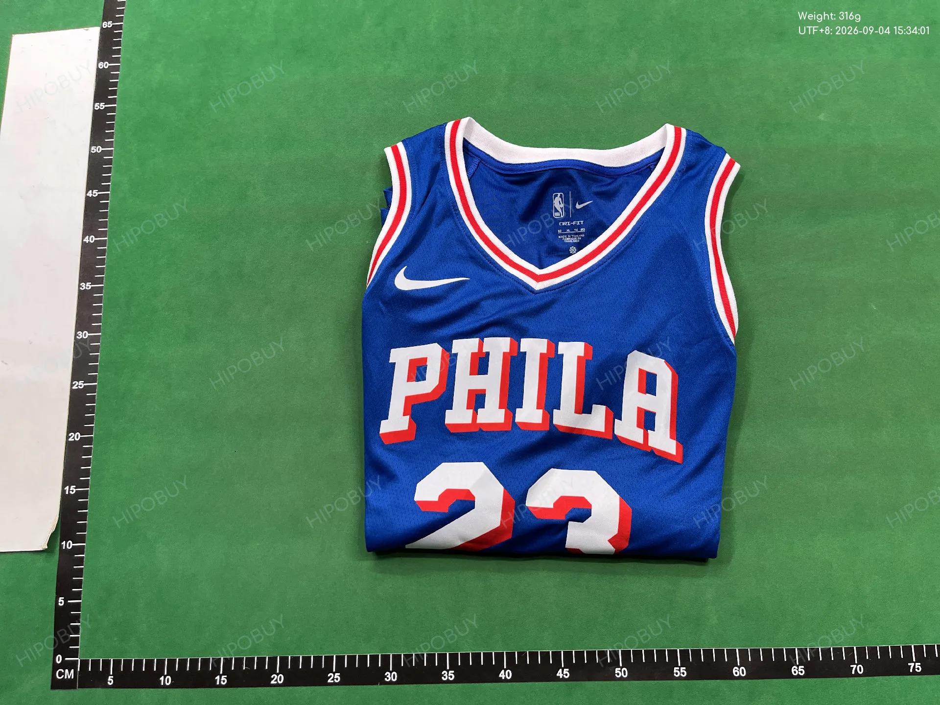 Foto QC 4 de Nike x NBA x Philadelphia 76ers 2024/25 Paul George Icon Edition Swingman Jersey Blue